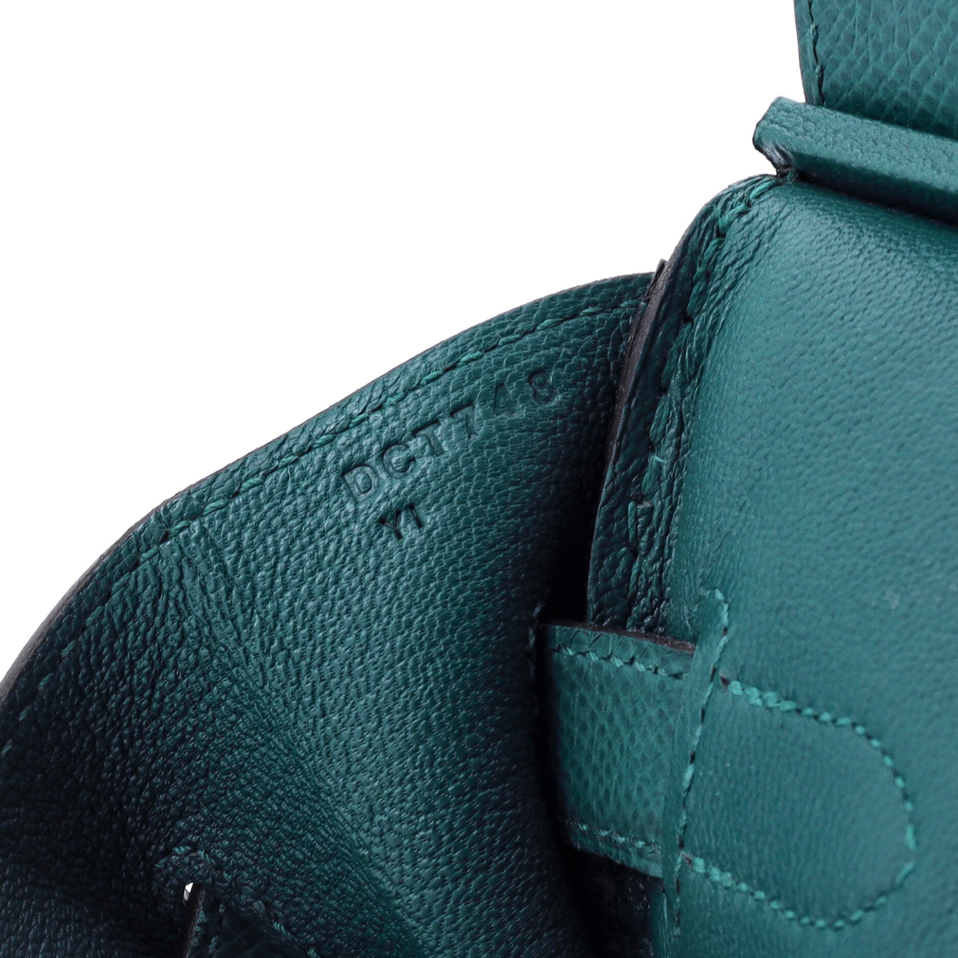 Hermes Birkin Handbag Green Epsom with Palladium Hardware 30