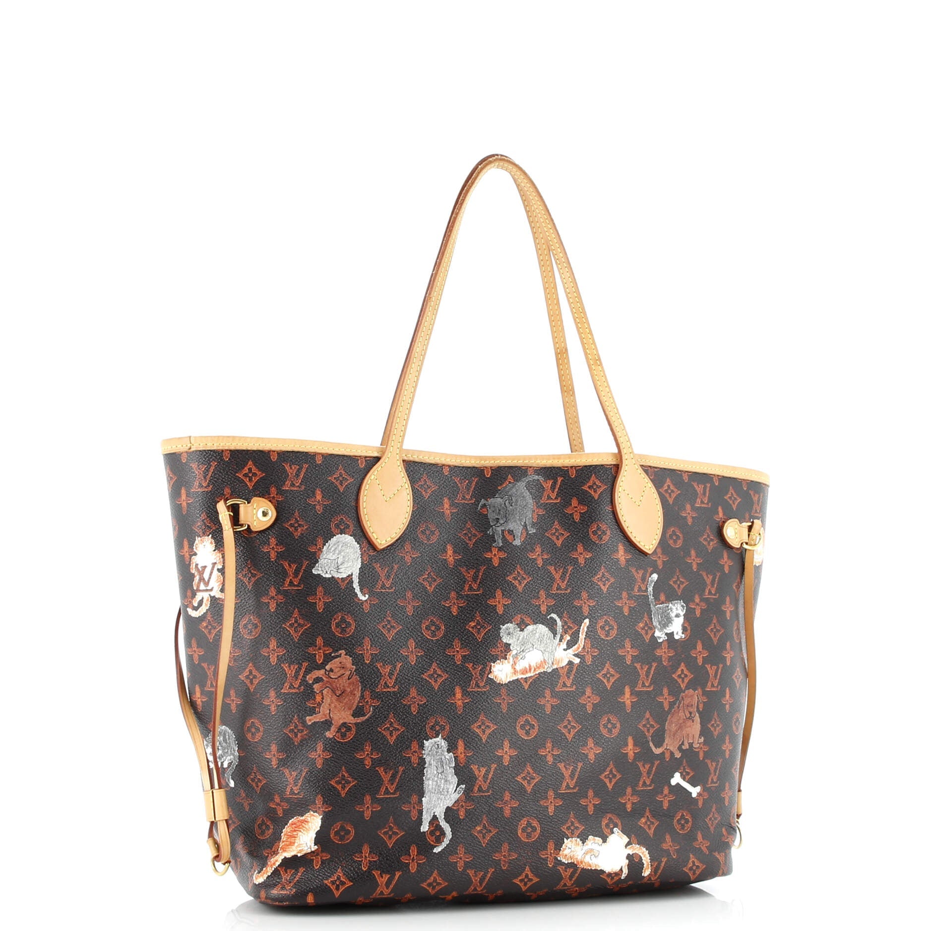Louis Vuitton Neverfull NM Tote Limited Edition Grace Coddington Catogram Canvas MM