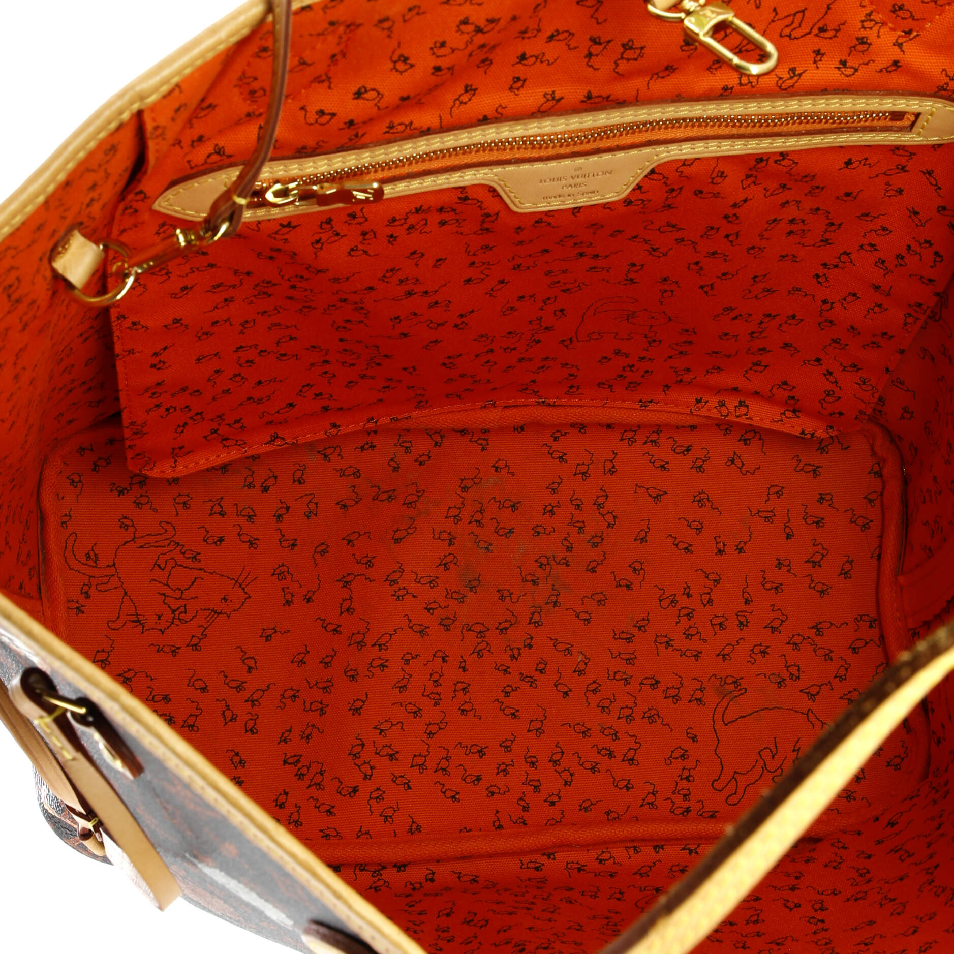 Louis Vuitton Neverfull NM Tote Limited Edition Grace Coddington Catogram Canvas MM