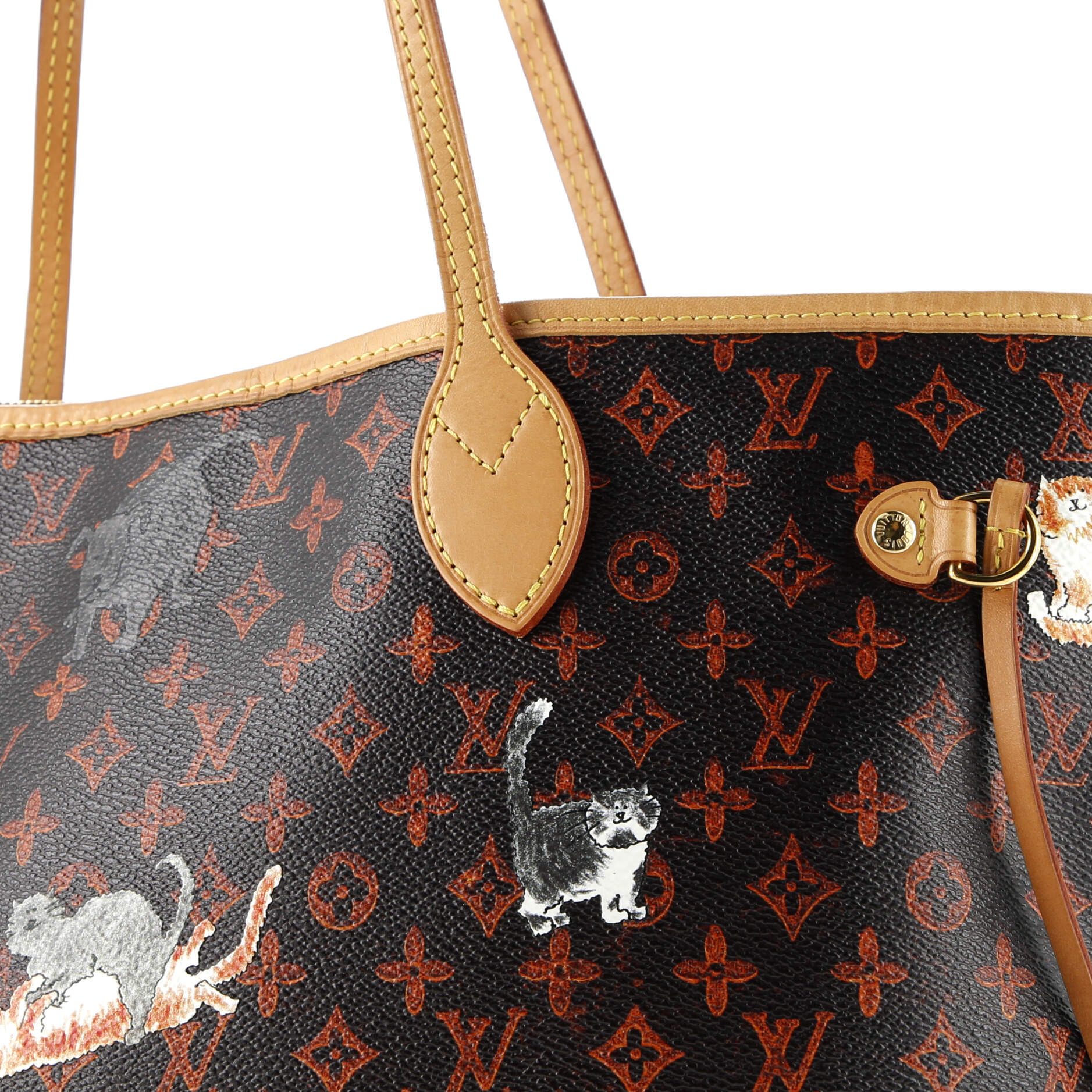 Louis Vuitton Neverfull NM Tote Limited Edition Grace Coddington Catogram Canvas MM