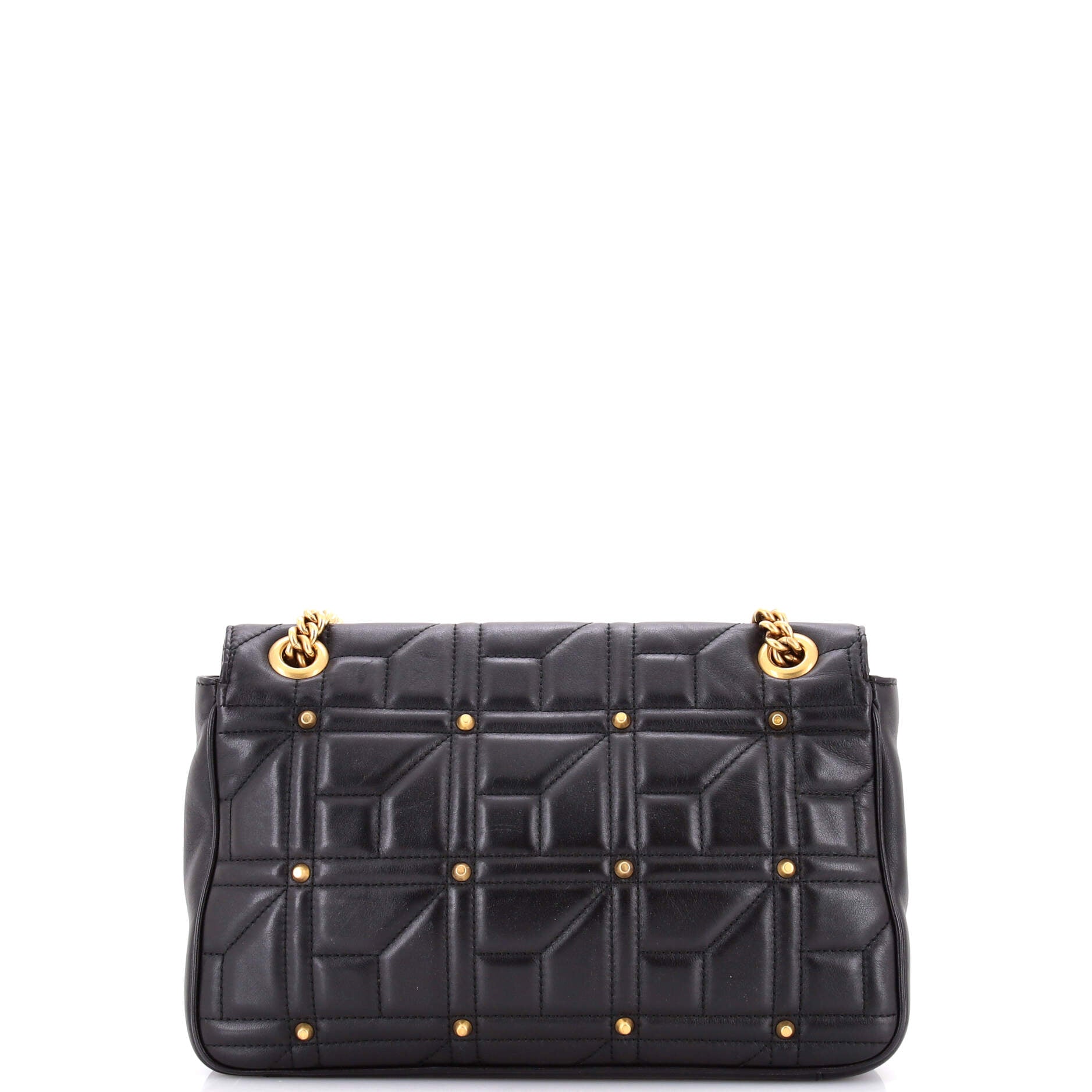 Gucci GG Marmont Flap Bag Studded Matelasse Leather Medium