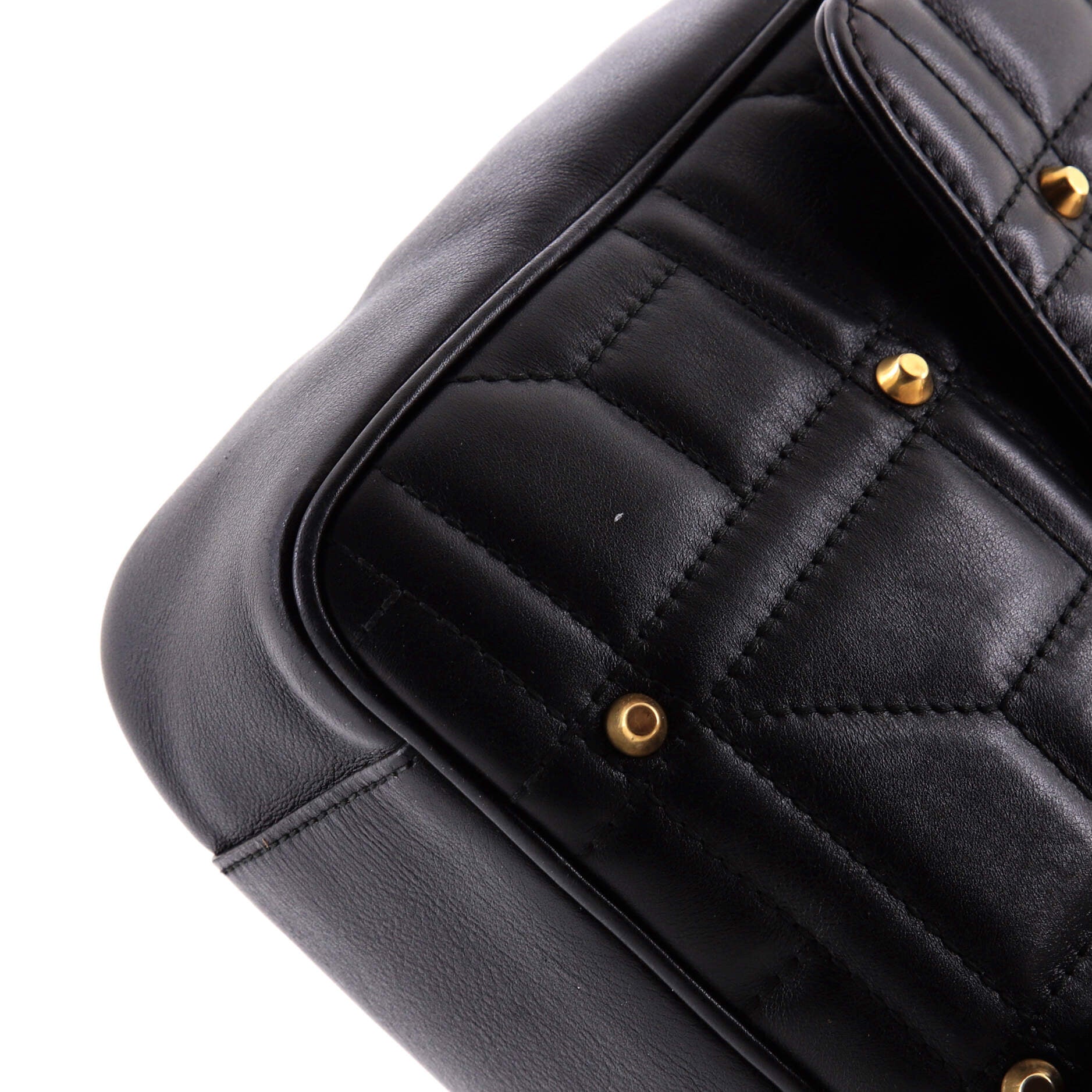 Gucci GG Marmont Flap Bag Studded Matelasse Leather Medium