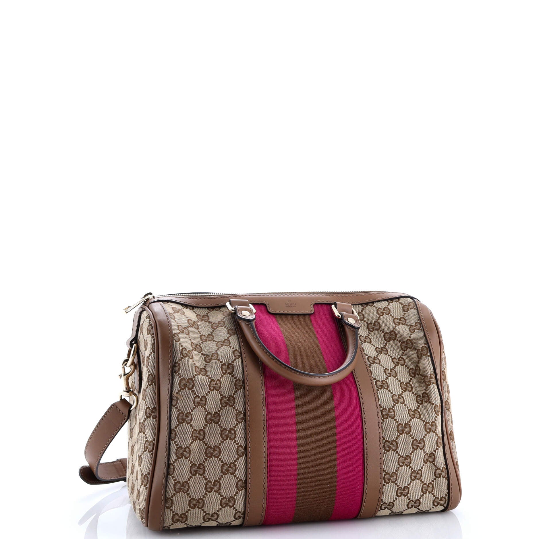 Gucci Vintage Web Boston Bag GG Canvas Medium