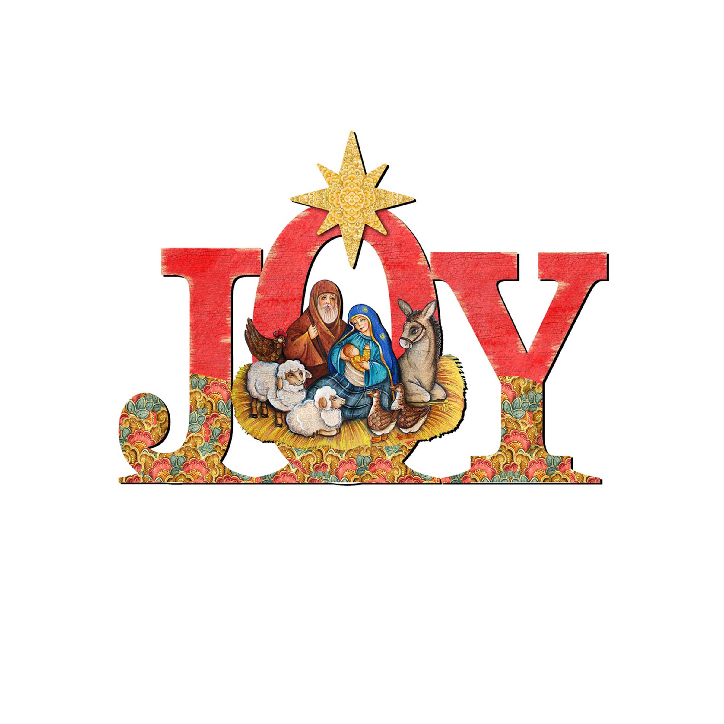 Joy Nativity Christmas Nativity Door Decor by G. DeBrekht - Nativity Holiday Decor - 8121454H