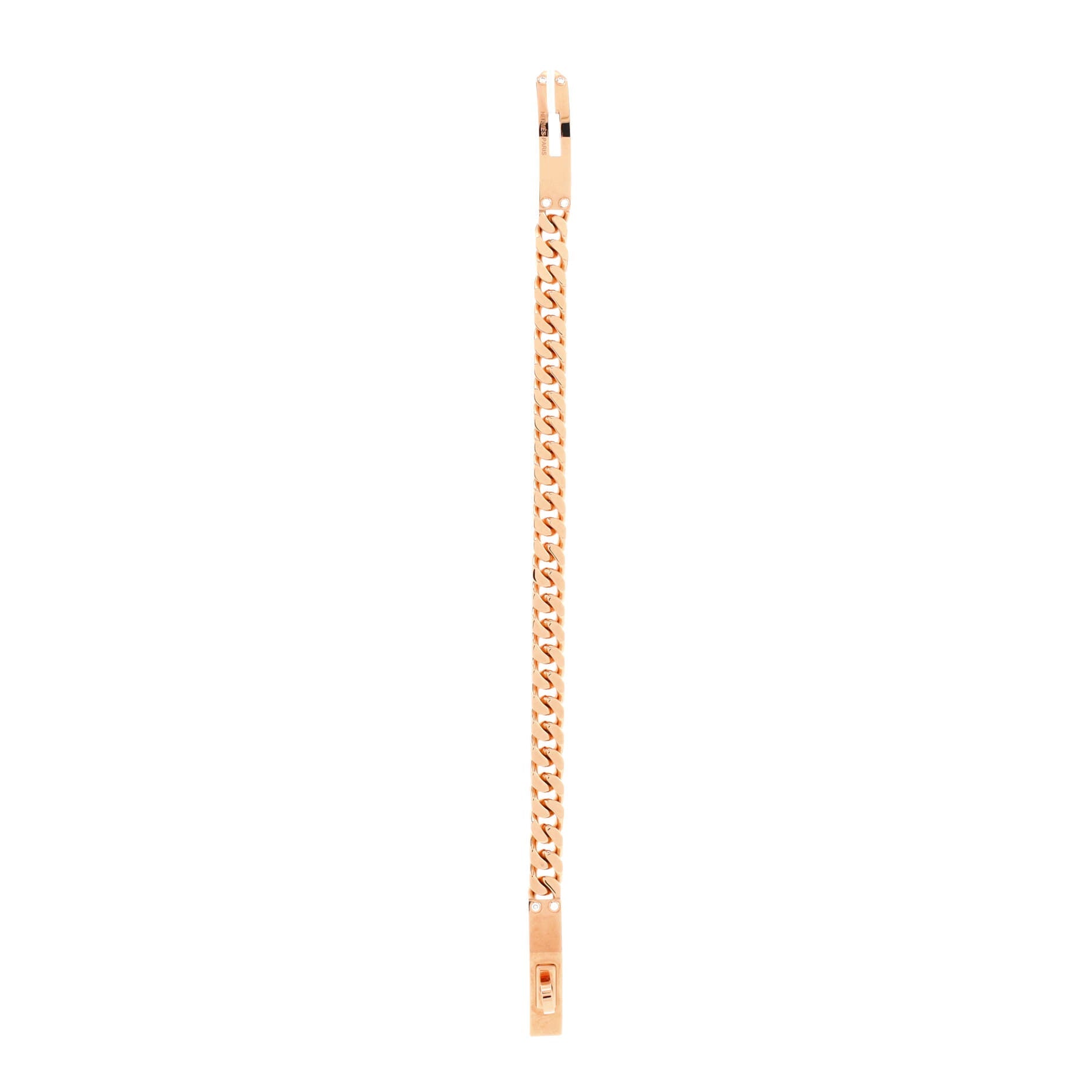 Hermes Kelly Gourmette Bracelet 18K Rose Gold with Diamonds Very Small