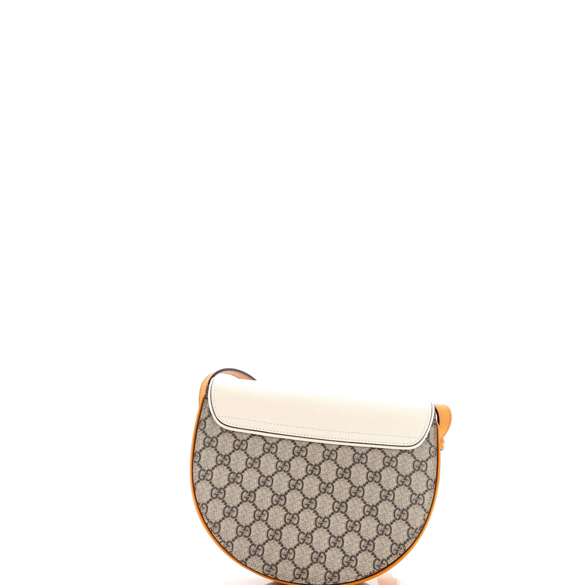 Gucci Padlock Saddle Shoulder Bag GG Coated Canvas and Leather Small
