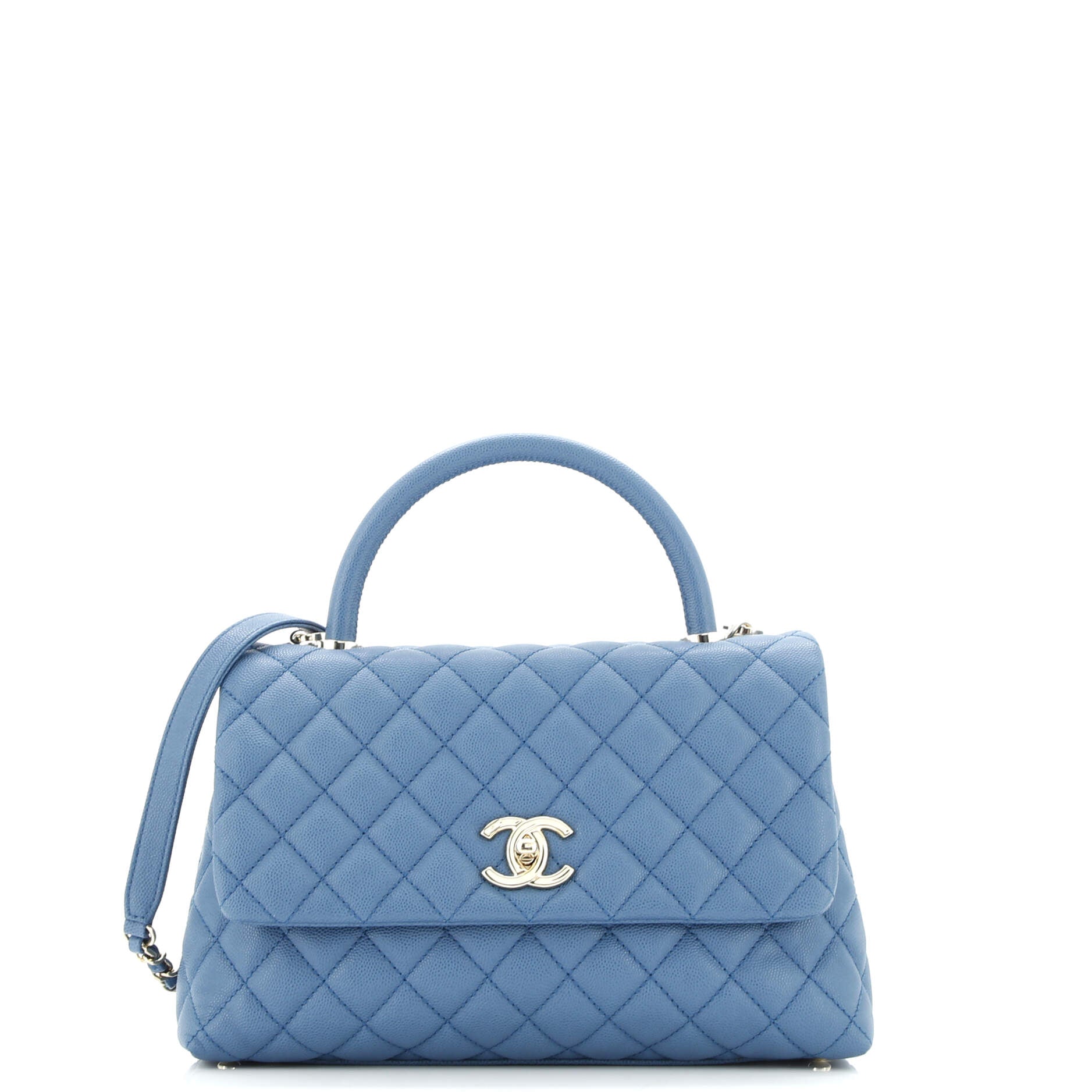 Chanel Coco Top Handle Bag Quilted Caviar Small