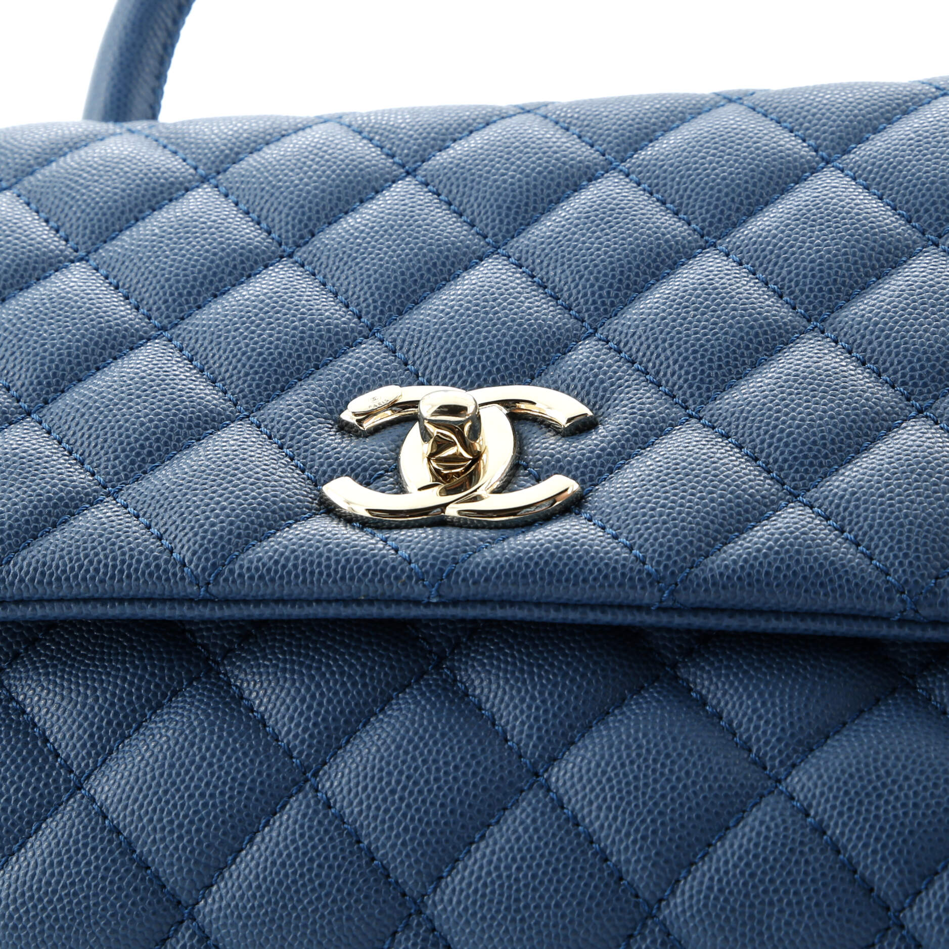 Chanel Coco Top Handle Bag Quilted Caviar Small