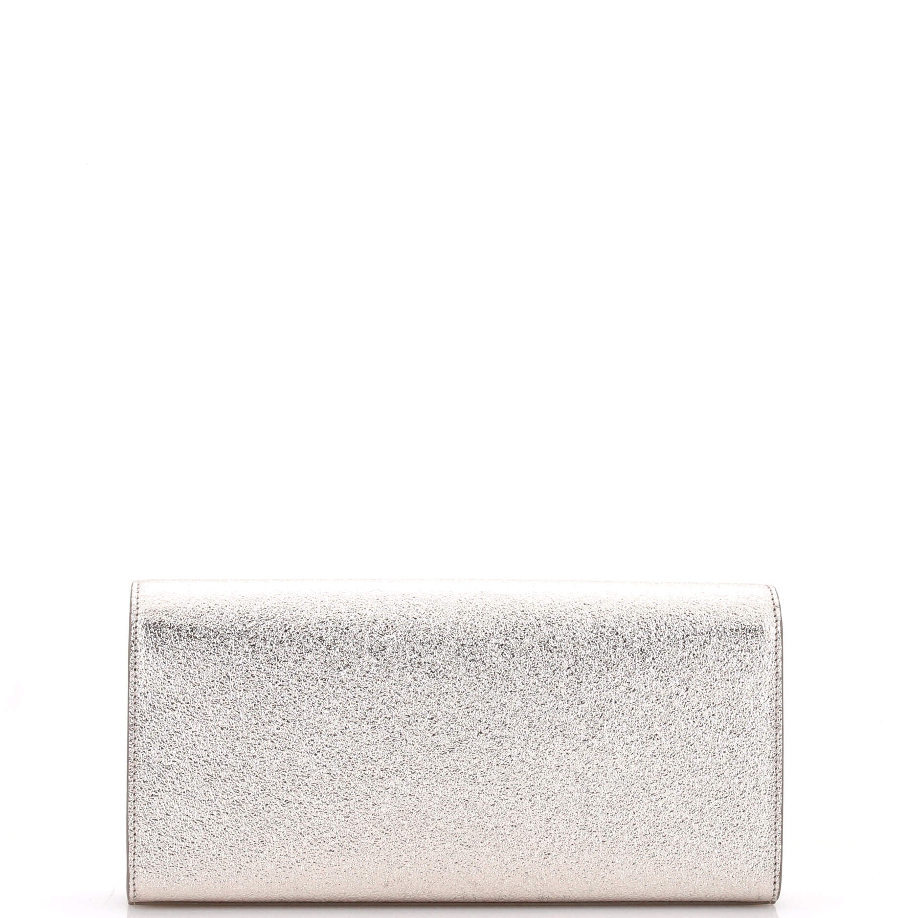 Saint Laurent Classic Monogram Clutch Metallic Calfskin Long