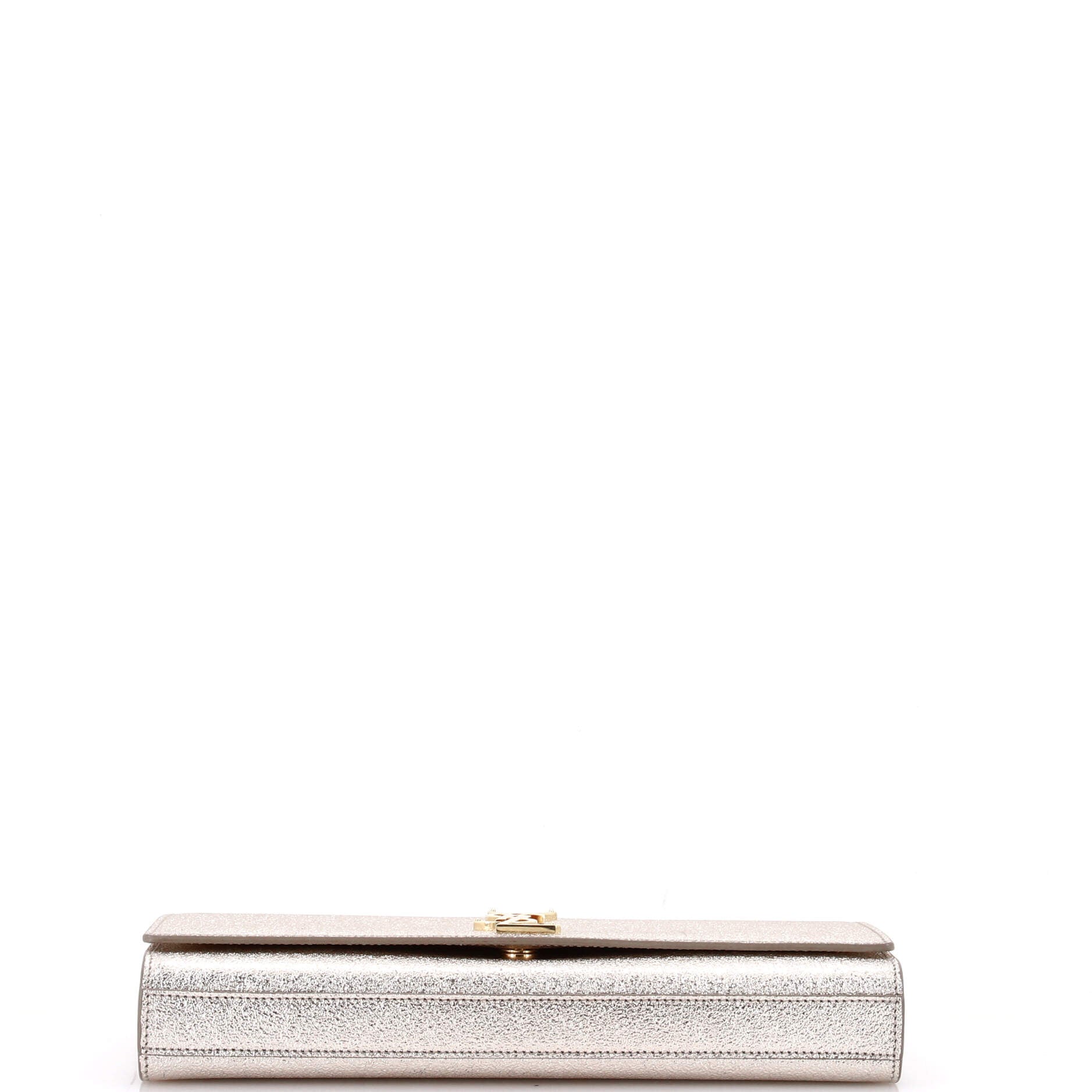 Saint Laurent Classic Monogram Clutch Metallic Calfskin Long