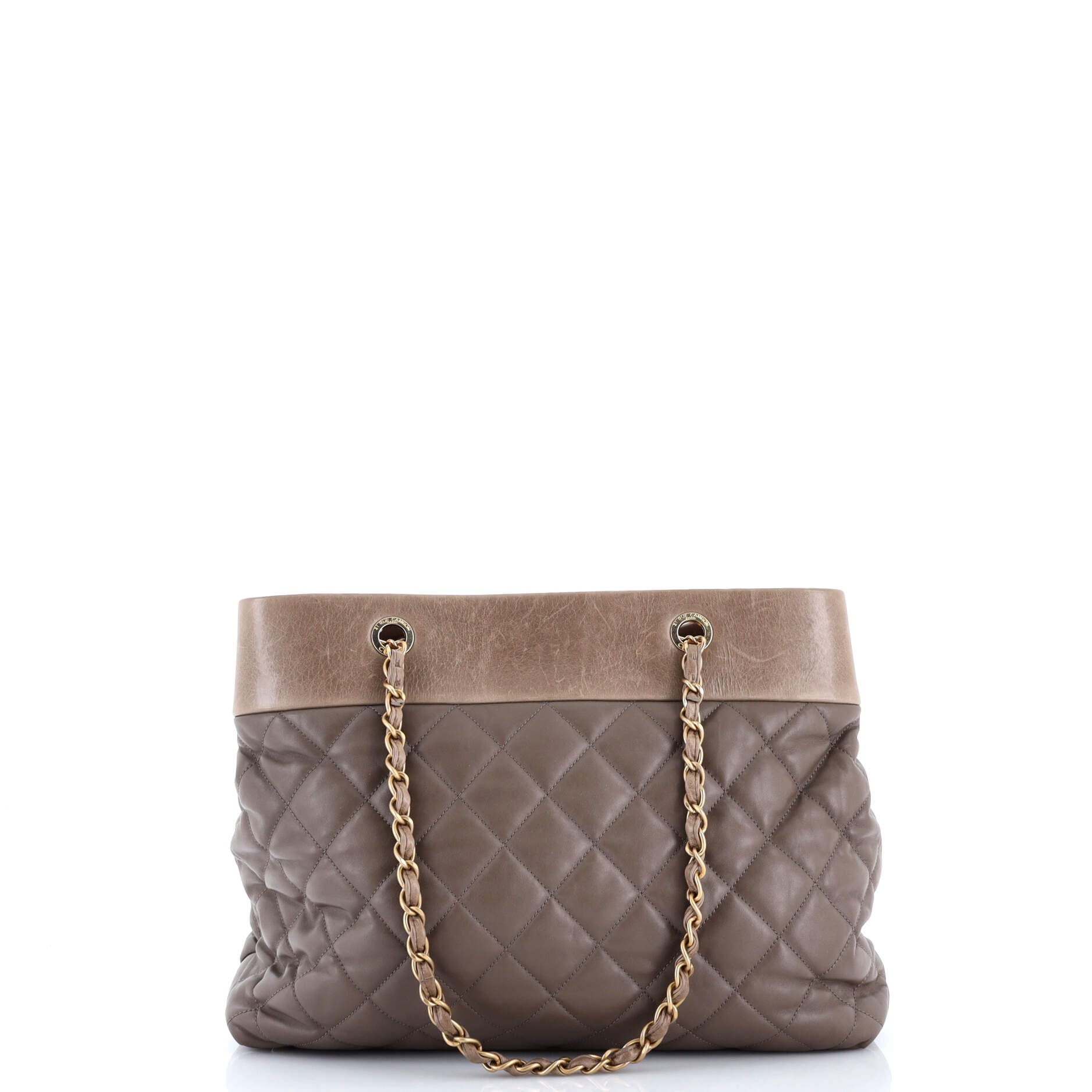 Chanel Soft Elegance Tote Quilted Distressed Calfskin Large