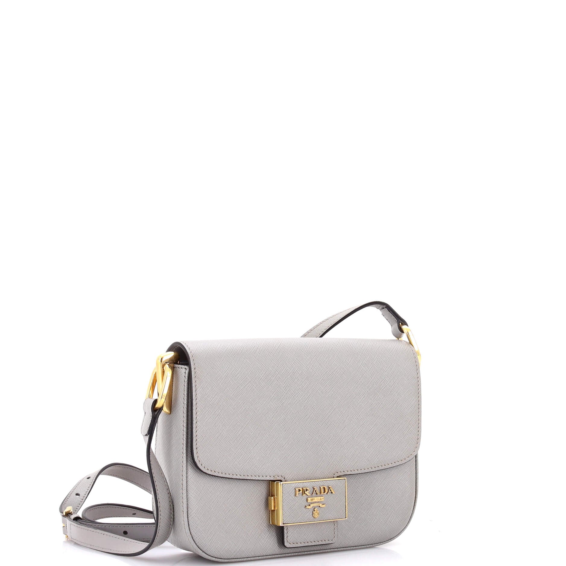Prada Embleme Flap Bag Saffiano Leather Small