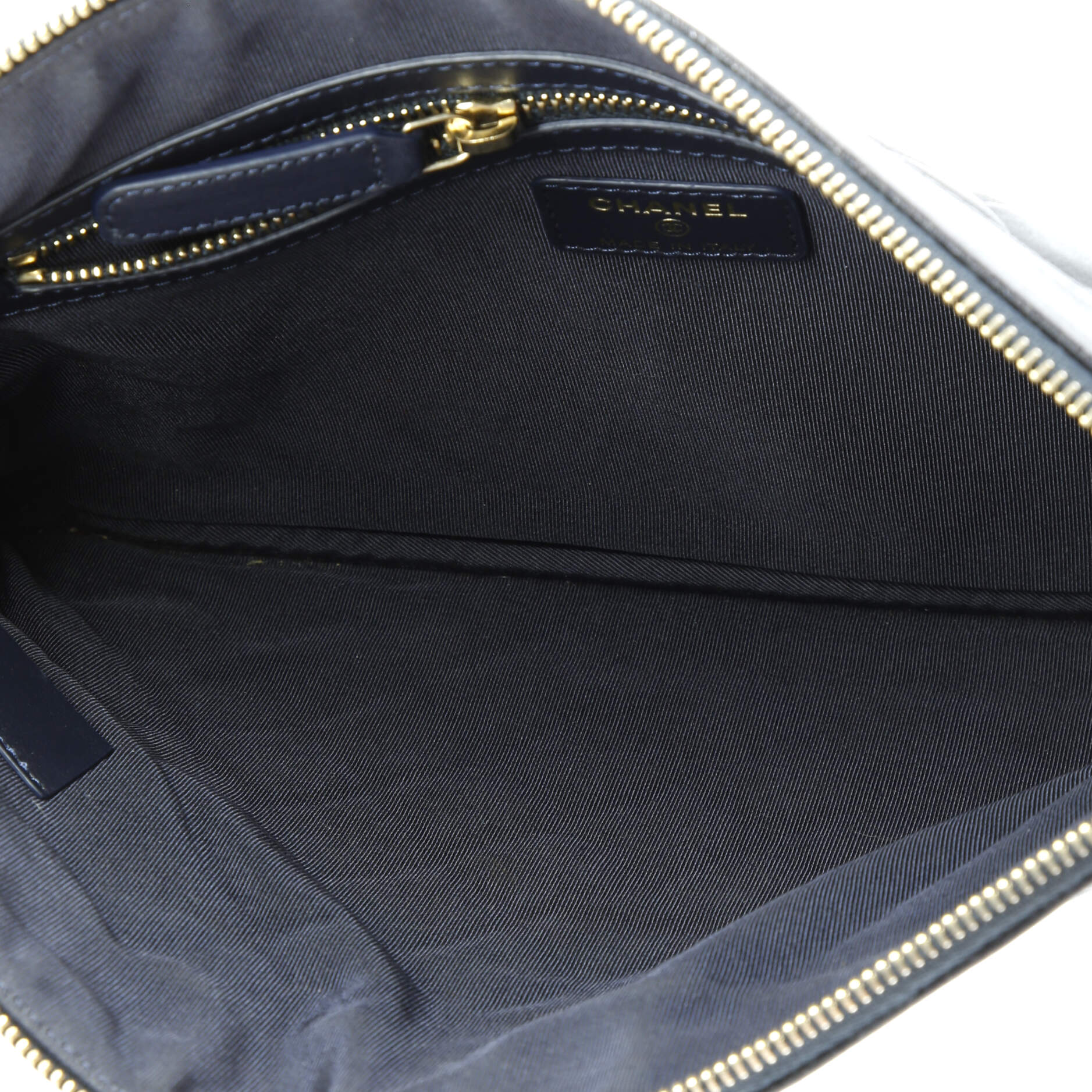 Chanel Mademoiselle Vintage O Case Clutch Quilted Sheepskin Medium