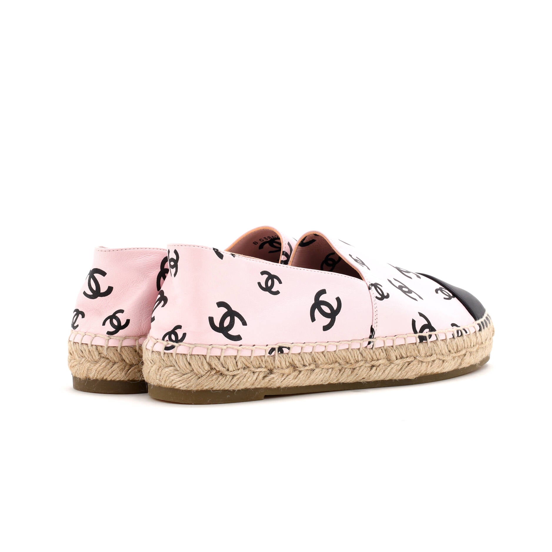 Chanel Women's All Over CC Cap Toe Espadrilles Printed Leather