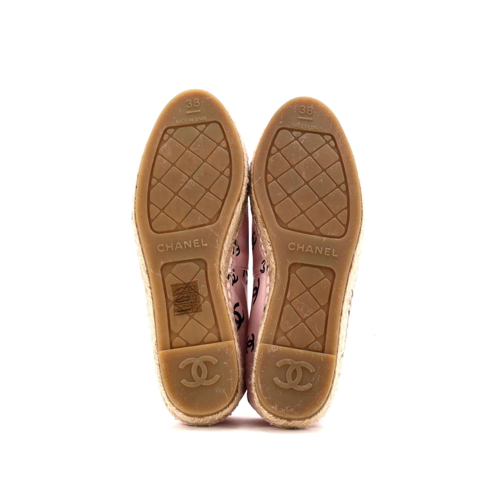 Chanel Women's All Over CC Cap Toe Espadrilles Printed Leather
