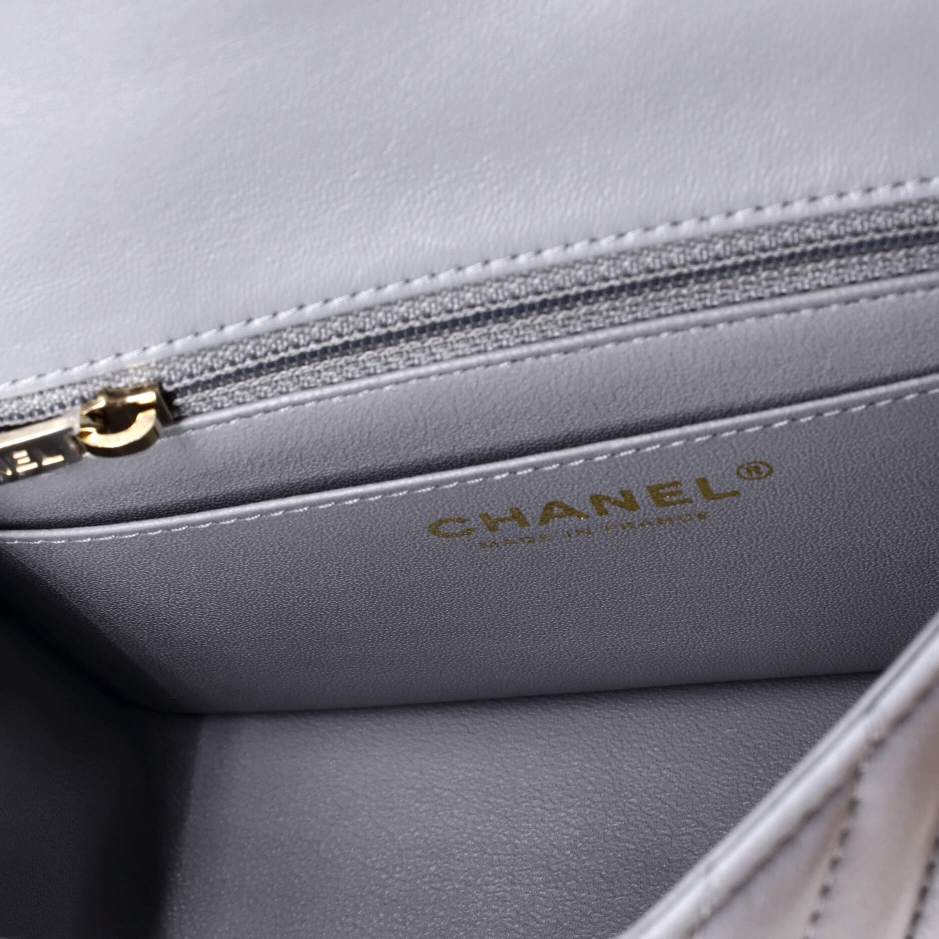 Chanel Square Classic Single Flap Bag Chevron Lambskin Mini