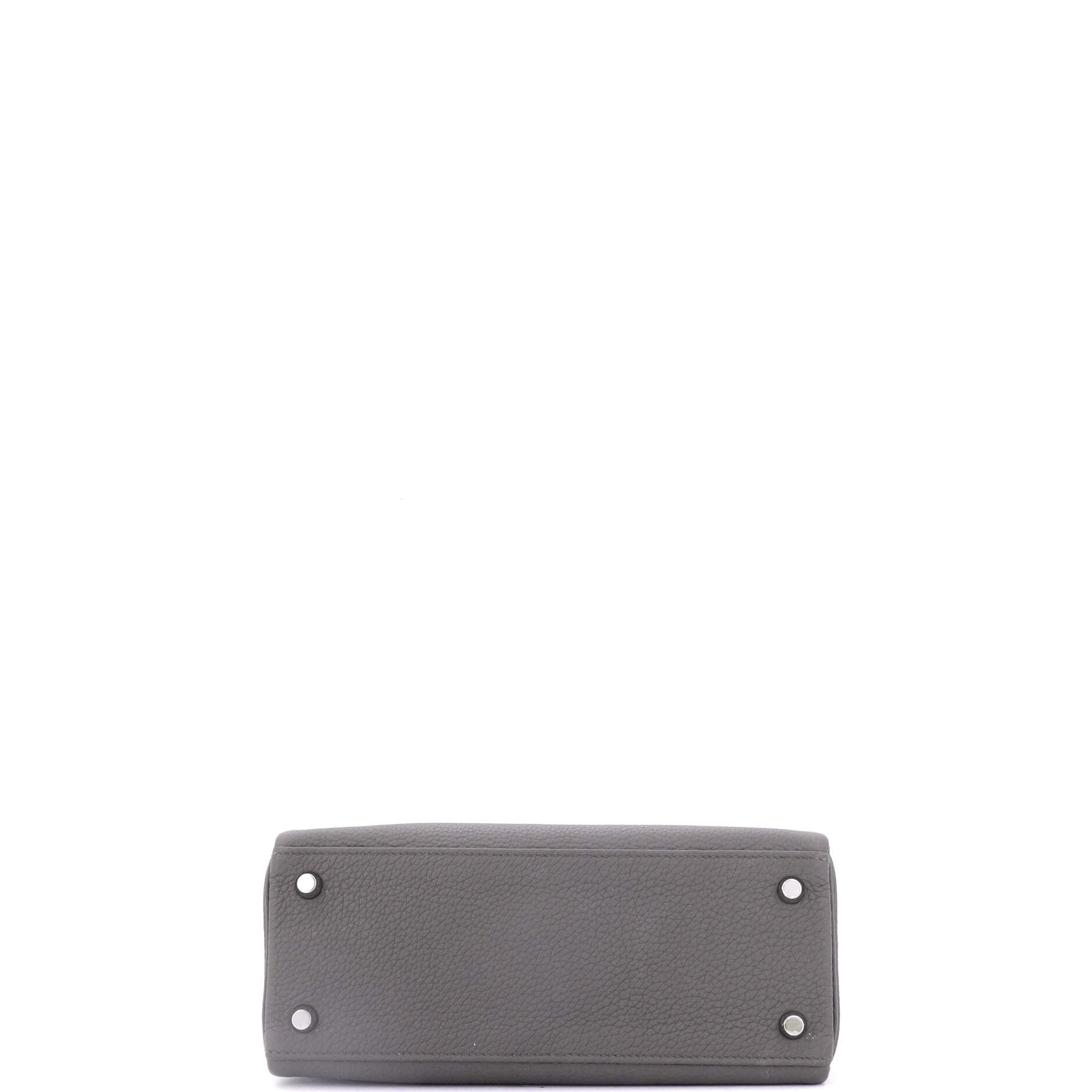 Hermes Kelly Handbag Grey Togo with Palladium Hardware 25