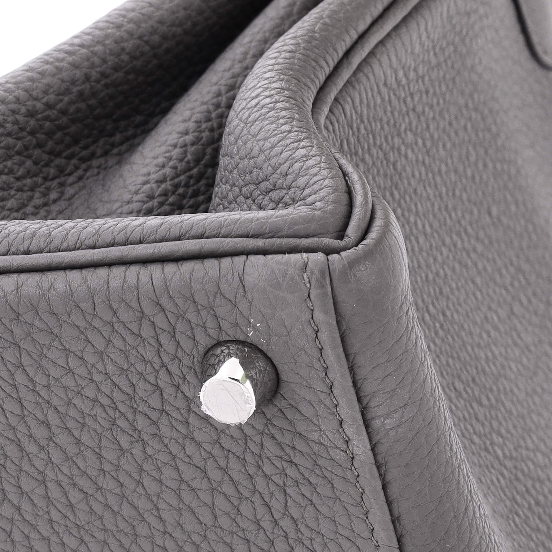 Hermes Kelly Handbag Grey Togo with Palladium Hardware 25
