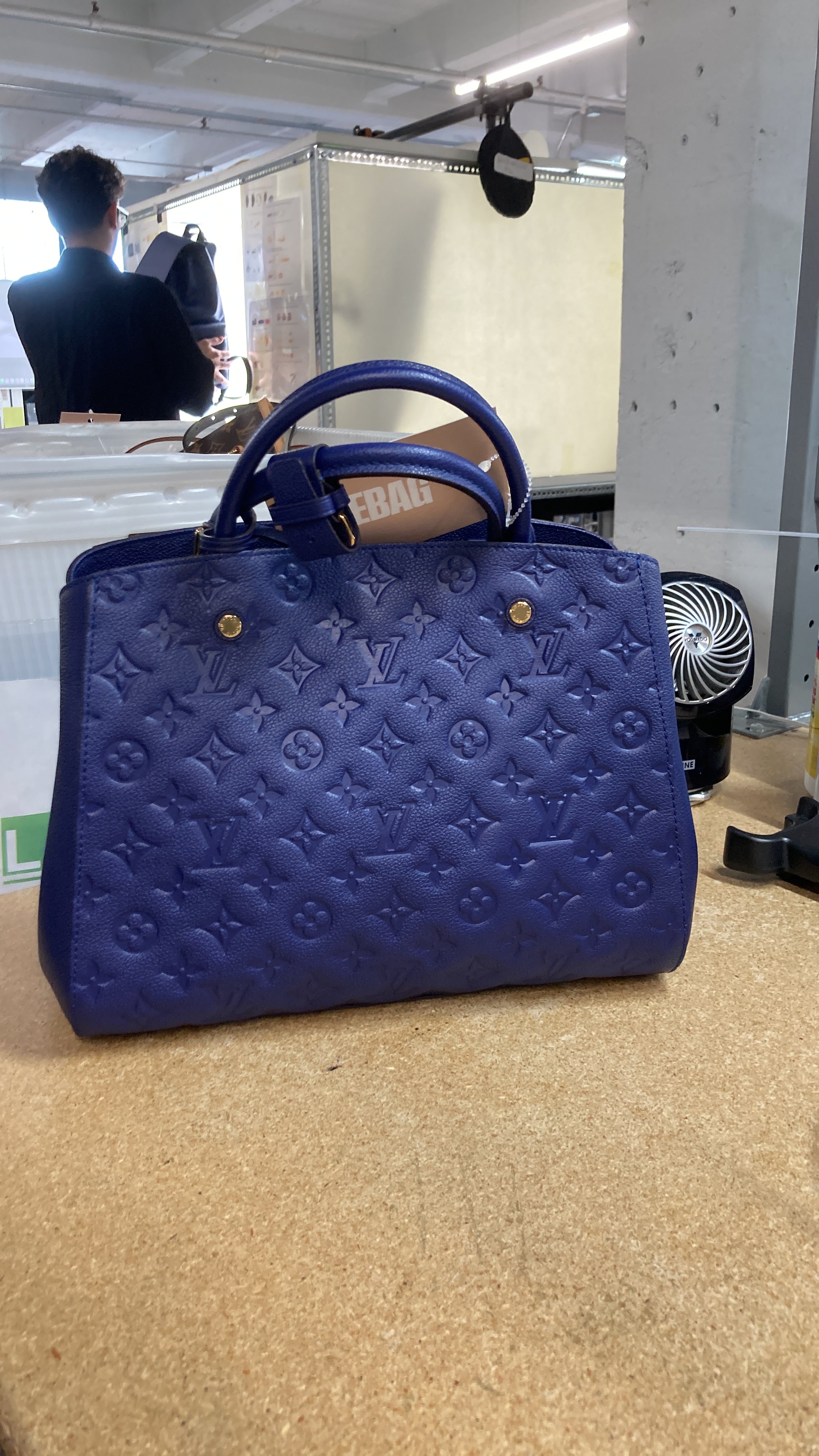 Louis Vuitton Montaigne Handbag Monogram Empreinte Leather MM
