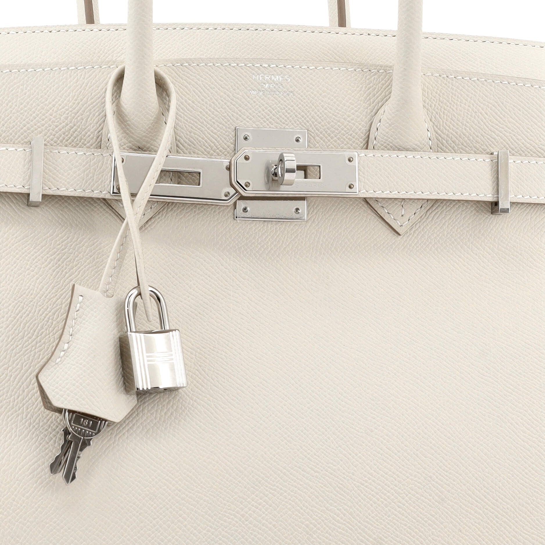 Hermes Birkin Handbag Light Epsom with Palladium Hardware 30