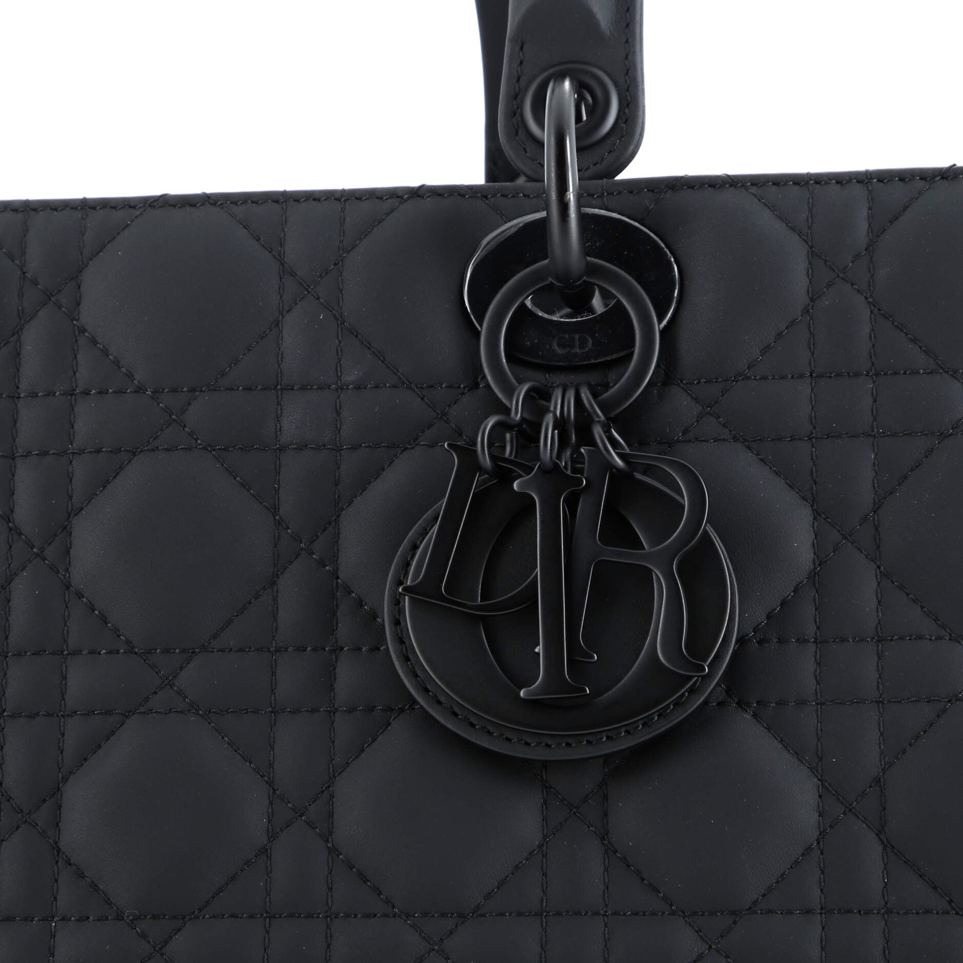 Christian Dior Ultra Matte Lady Dior Bag Cannage Quilt Calfskin Large