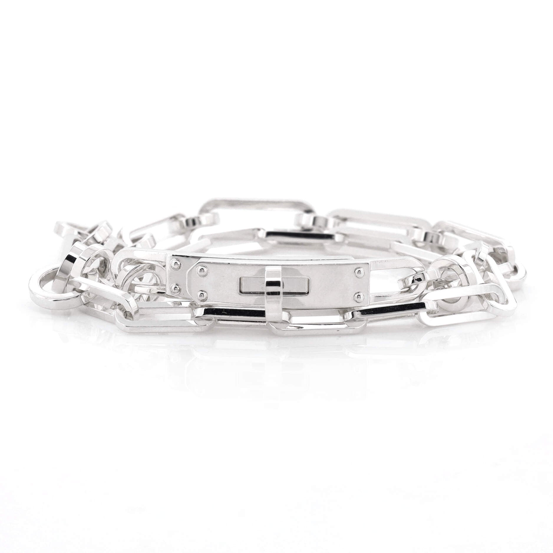 Kelly Double Chaine Bracelet Sterling Silver by Rebag