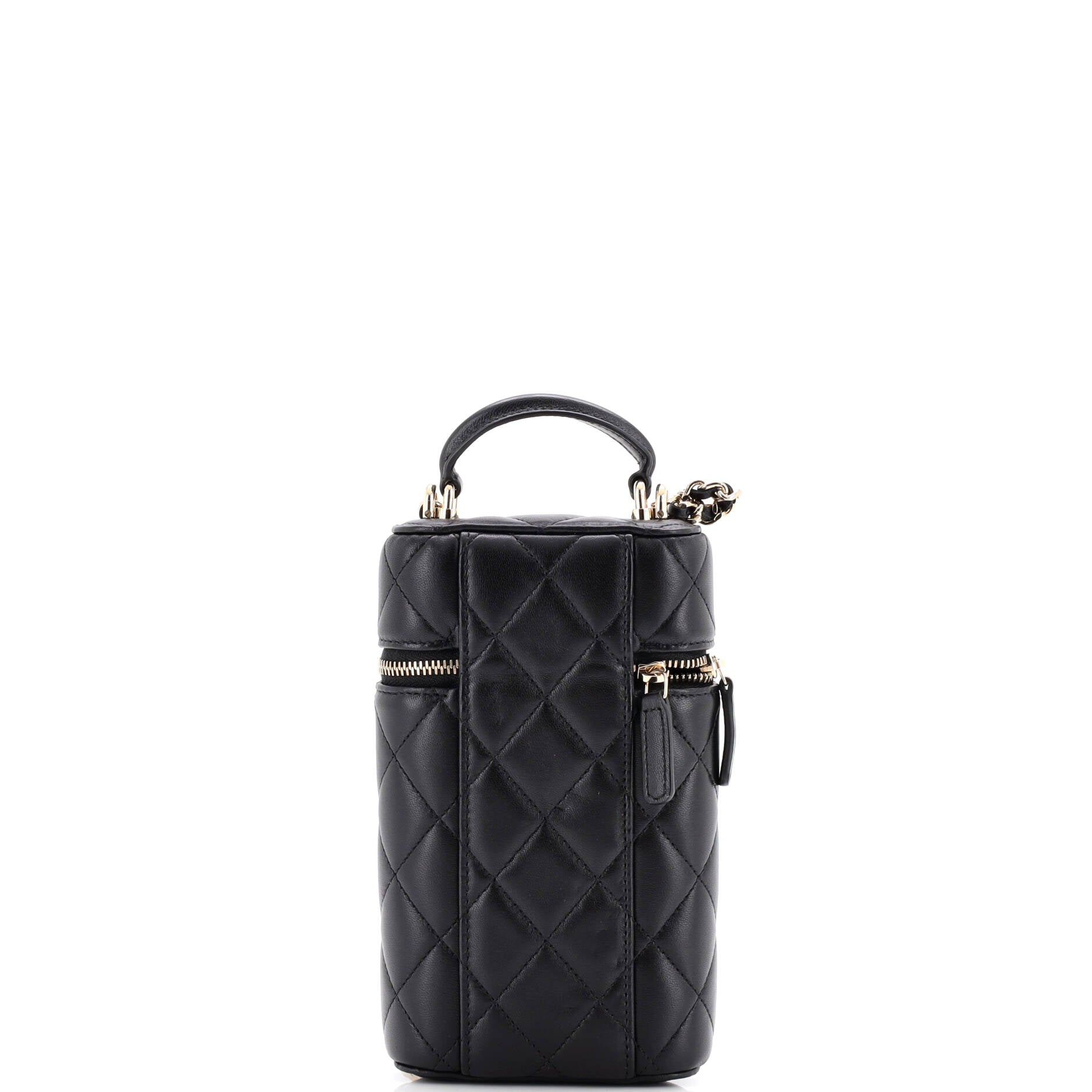 Chanel Classic Vanity Top Handle Phone Holder with Chain Quilted Lambskin