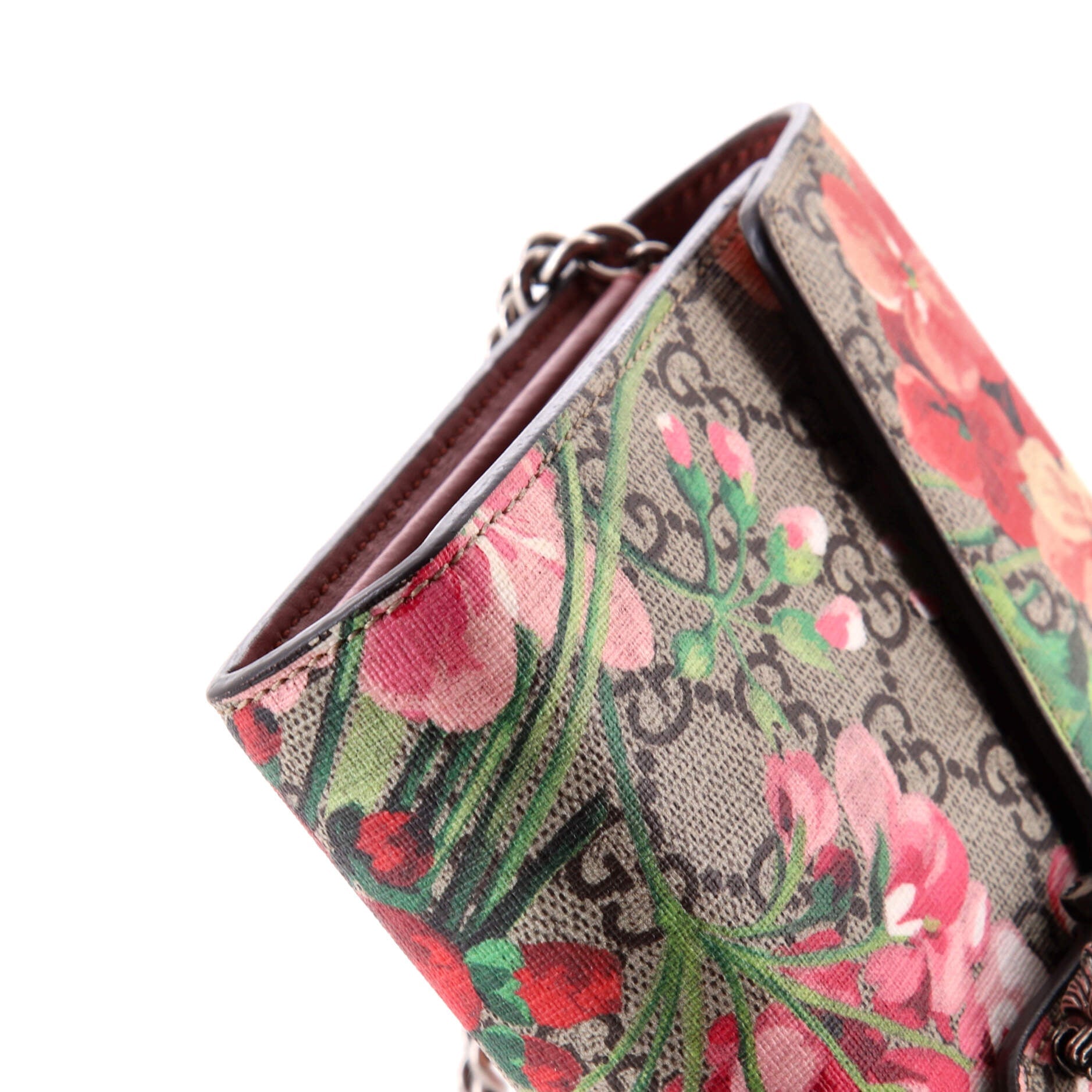 Gucci Dionysus Chain Wallet Blooms Print GG Coated Canvas Small