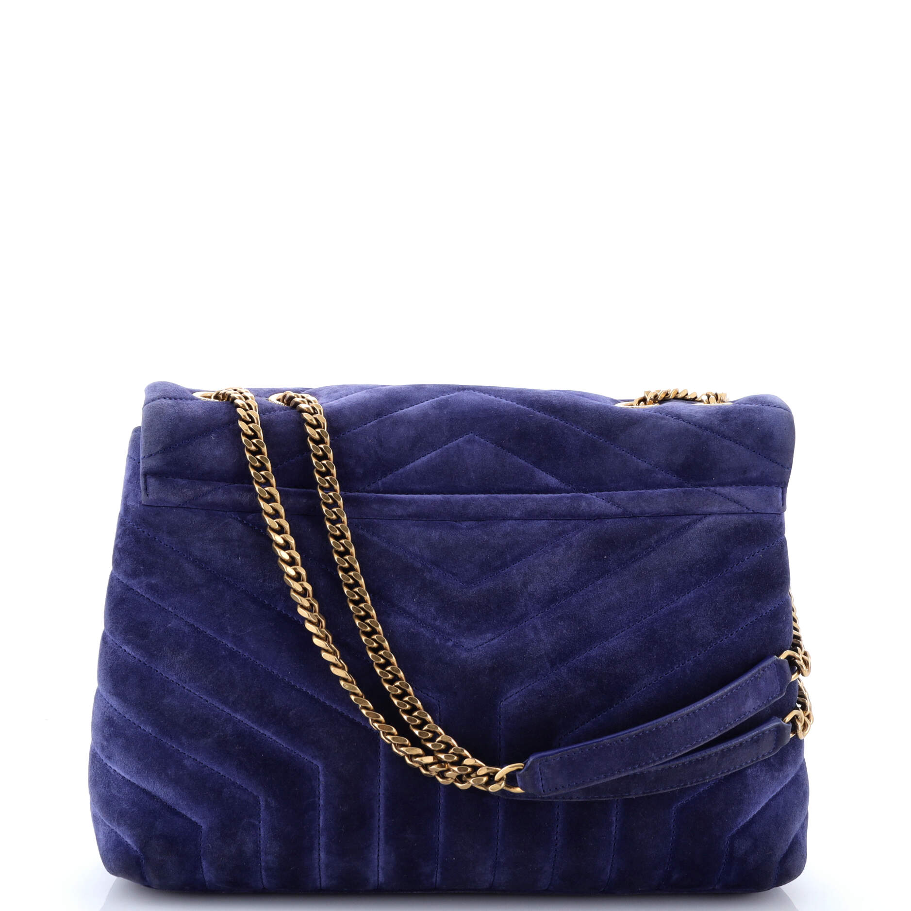 Saint Laurent Loulou Shoulder Bag Matelasse Chevron Suede Medium