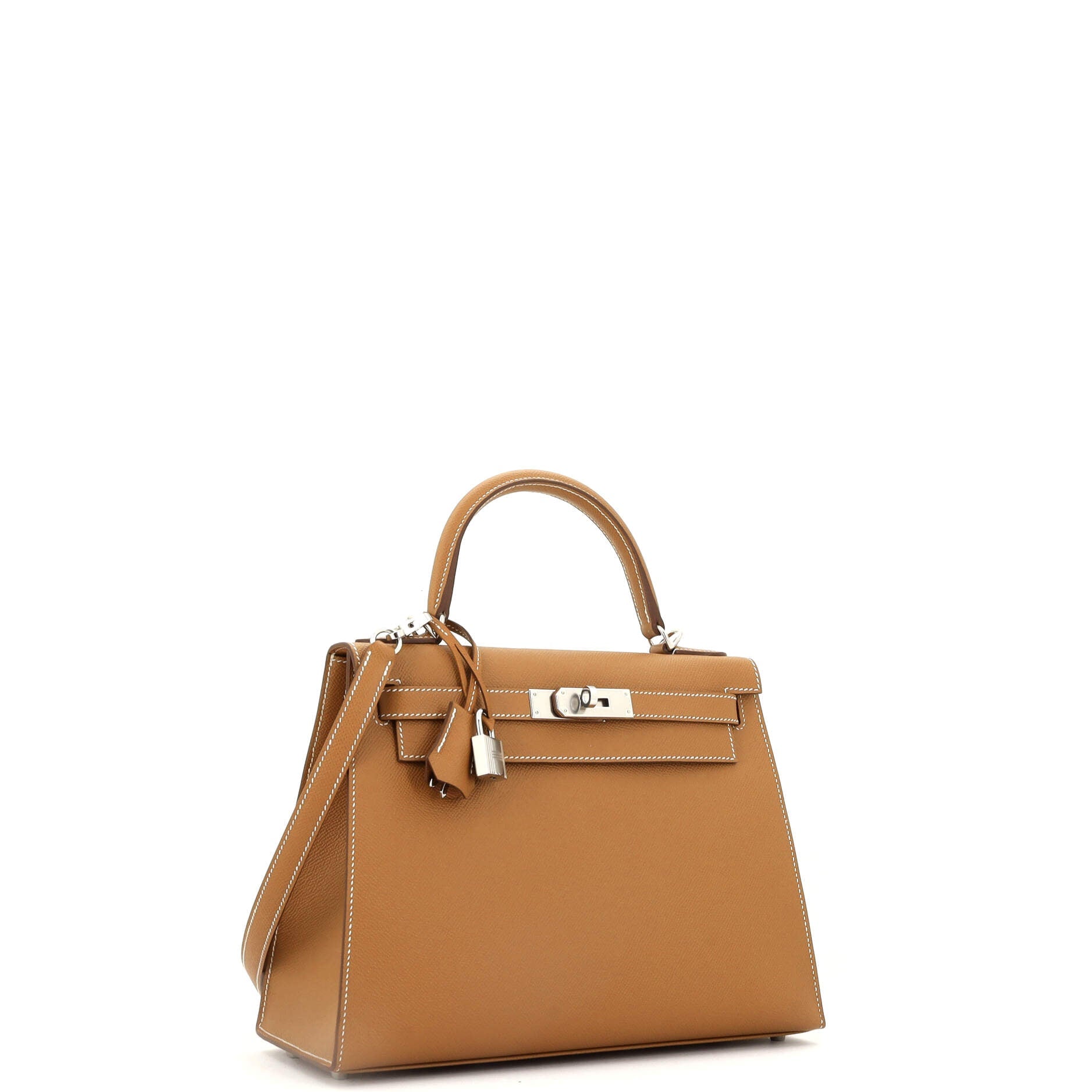 Hermes Kelly Handbag Brown Epsom with Palladium Hardware 28
