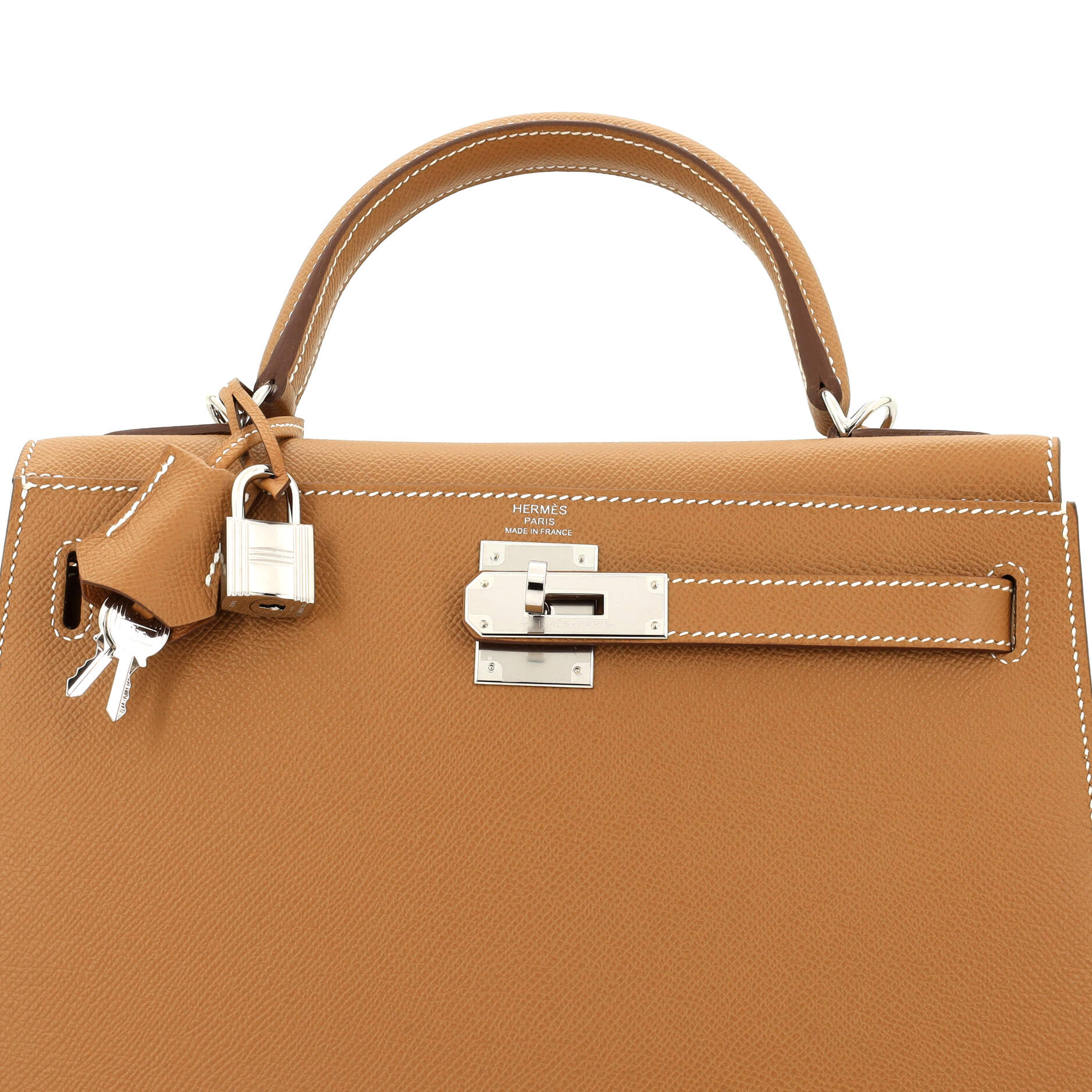 Hermes Kelly Handbag Brown Epsom with Palladium Hardware 28