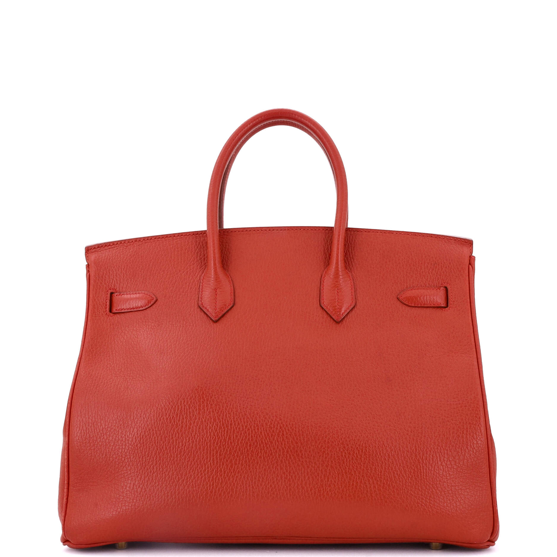 Hermes Birkin Handbag Red Ardennes with Gold Hardware 35