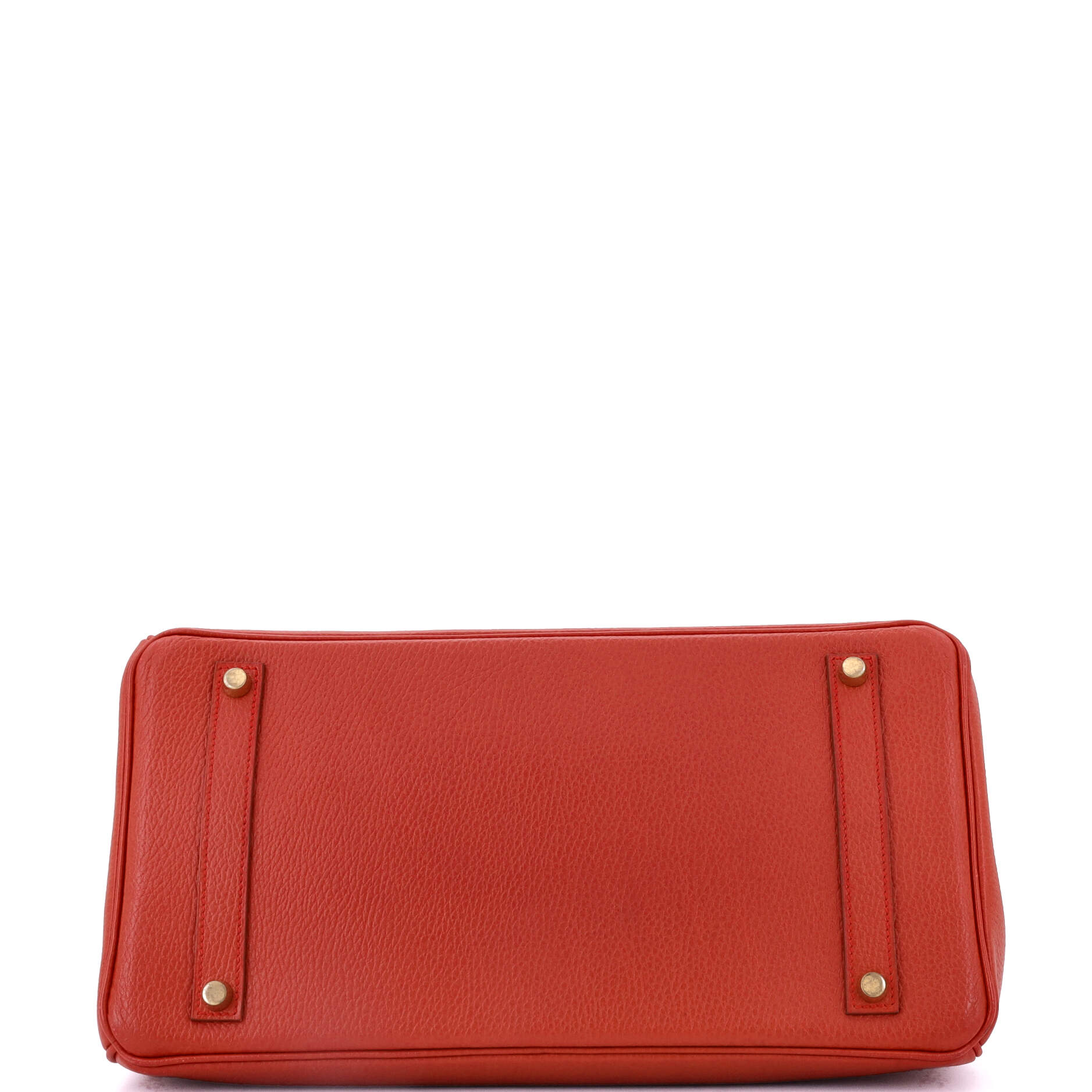 Hermes Birkin Handbag Red Ardennes with Gold Hardware 35
