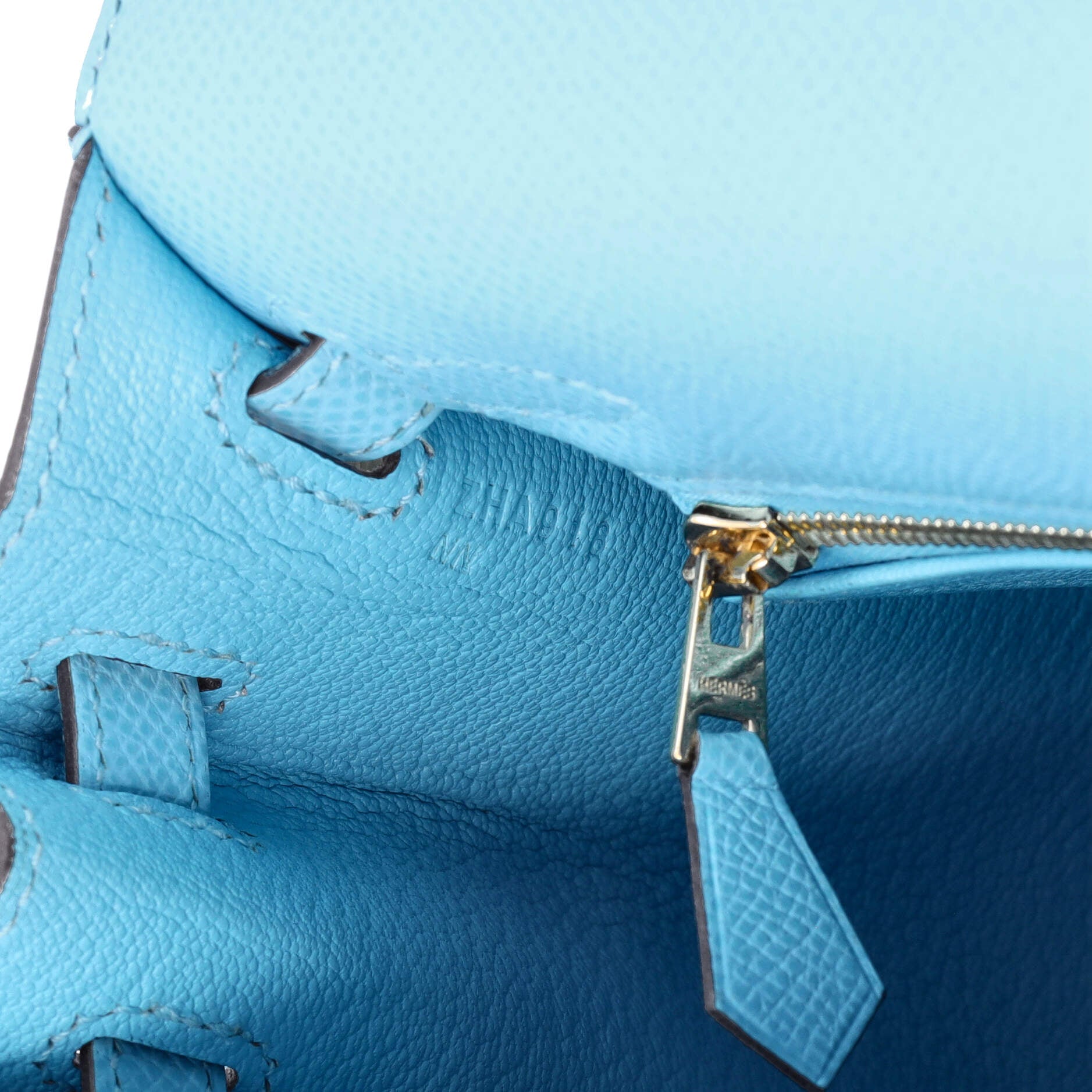 Hermes Kelly Handbag Blue Epsom with Gold Hardware 25