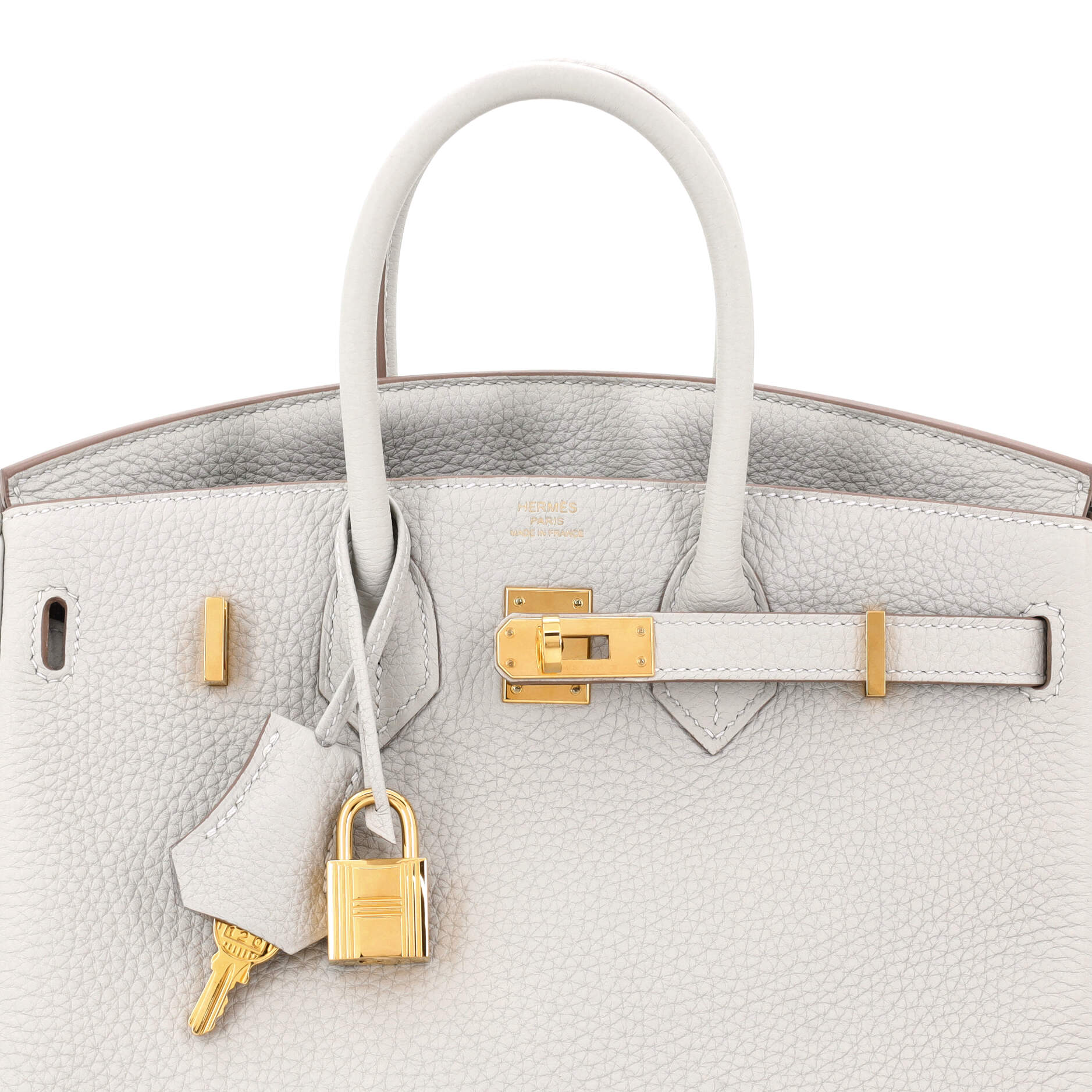 Hermes Birkin Handbag Grey Togo with Gold Hardware 25