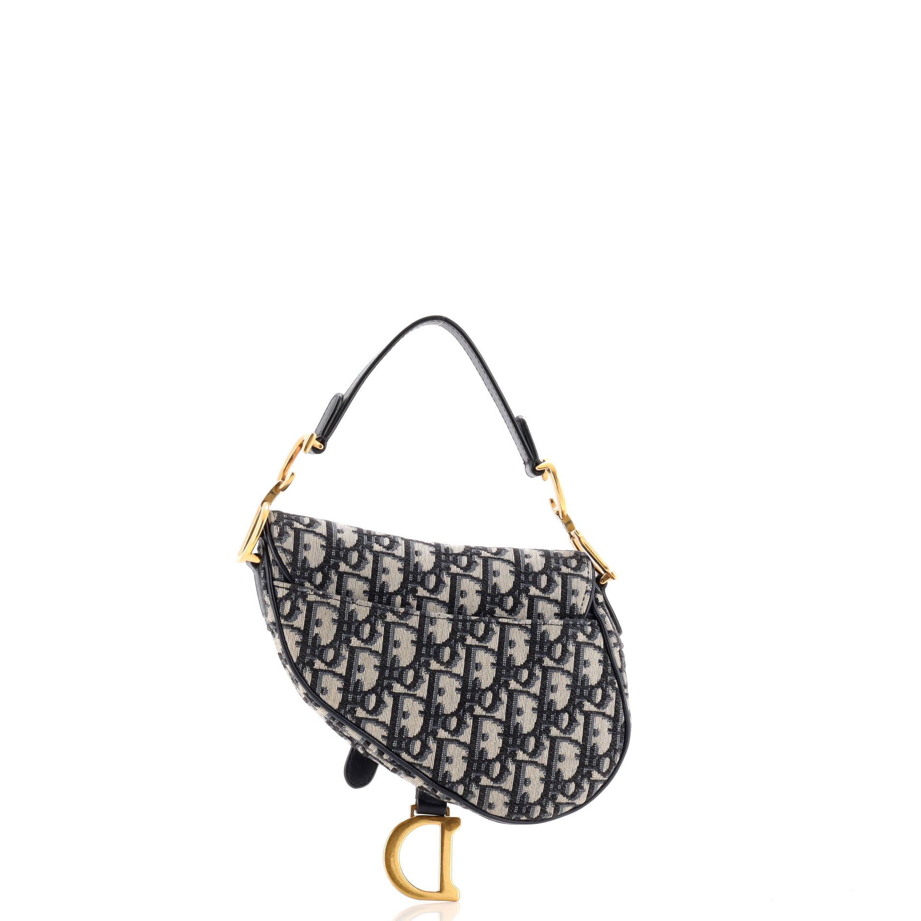 Christian Dior Saddle Handbag with Strap Oblique Canvas Mini