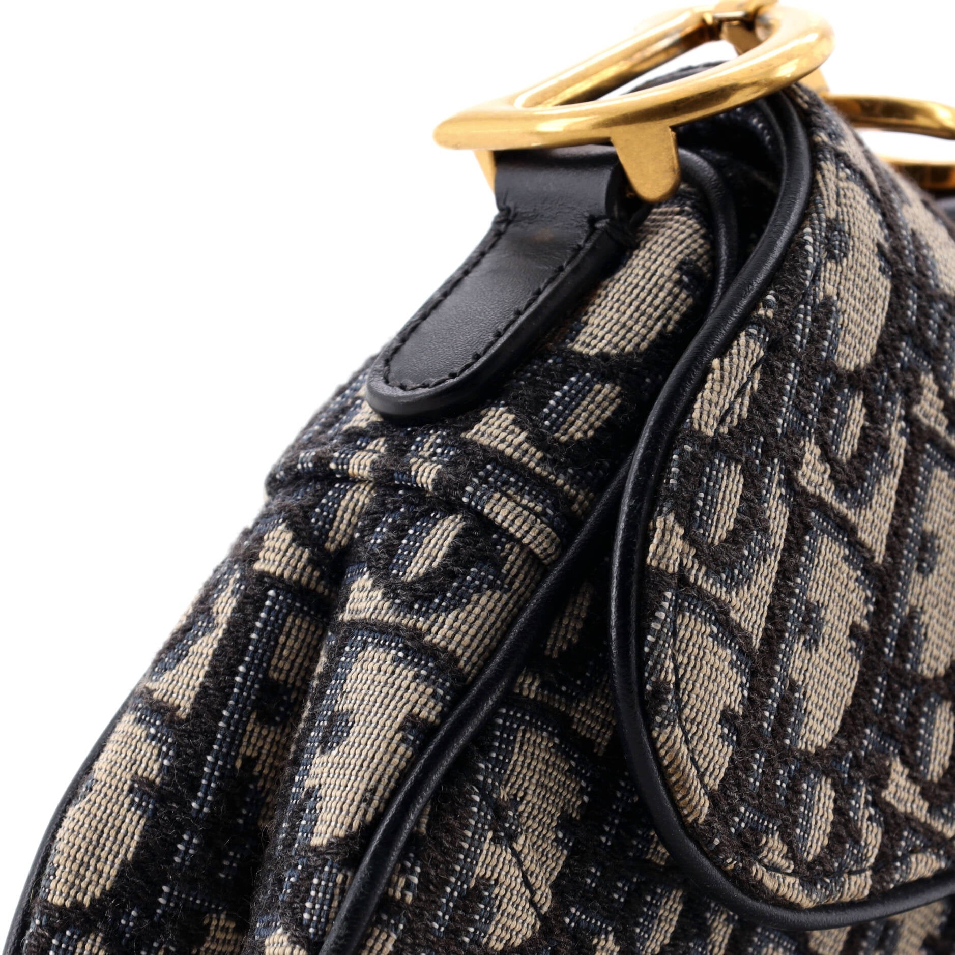 Christian Dior Saddle Handbag with Strap Oblique Canvas Mini