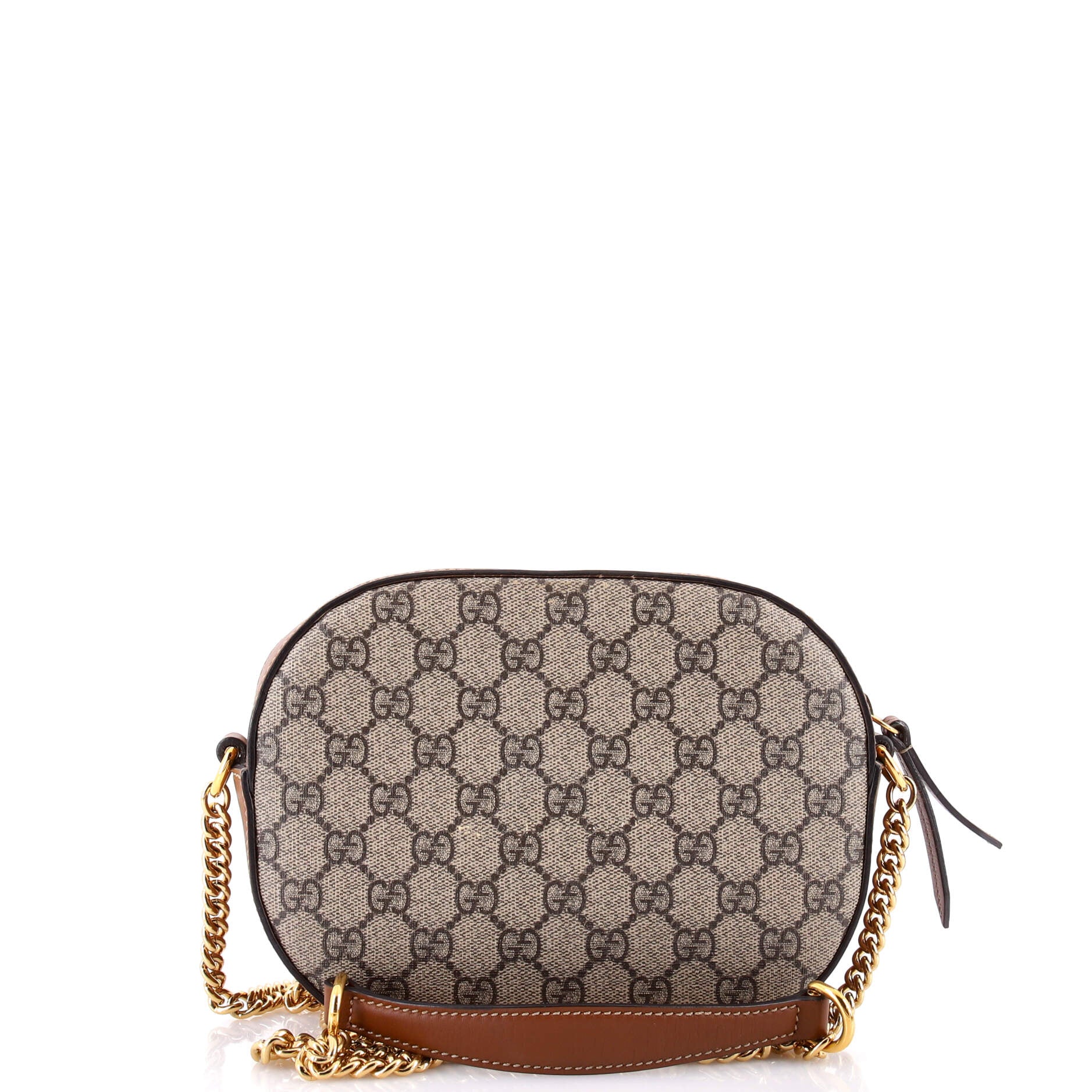 Gucci Chain Crossbody Bag Embroidered GG Coated Canvas Mini