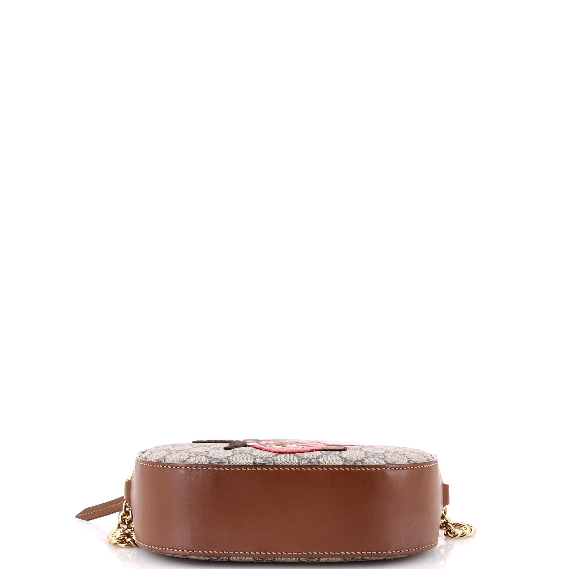 Gucci Chain Crossbody Bag Embroidered GG Coated Canvas Mini