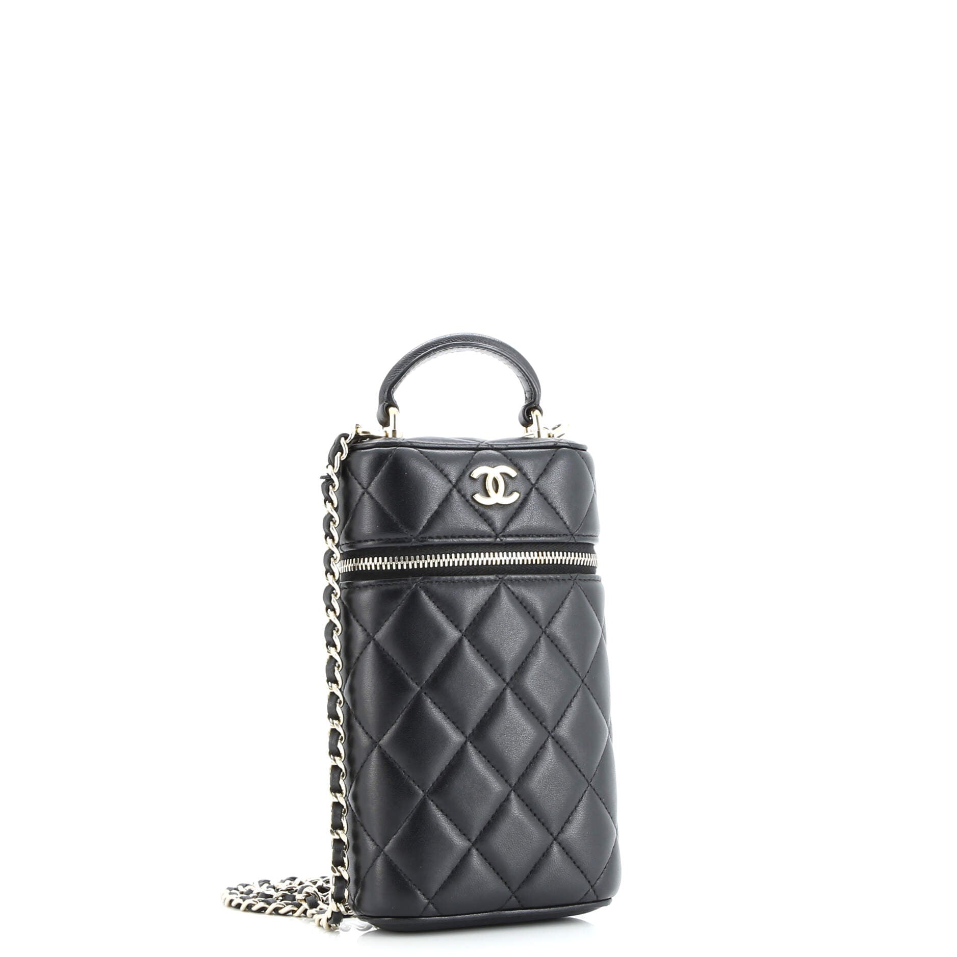 Chanel Classic Vanity Top Handle Phone Holder with Chain Quilted Lambskin