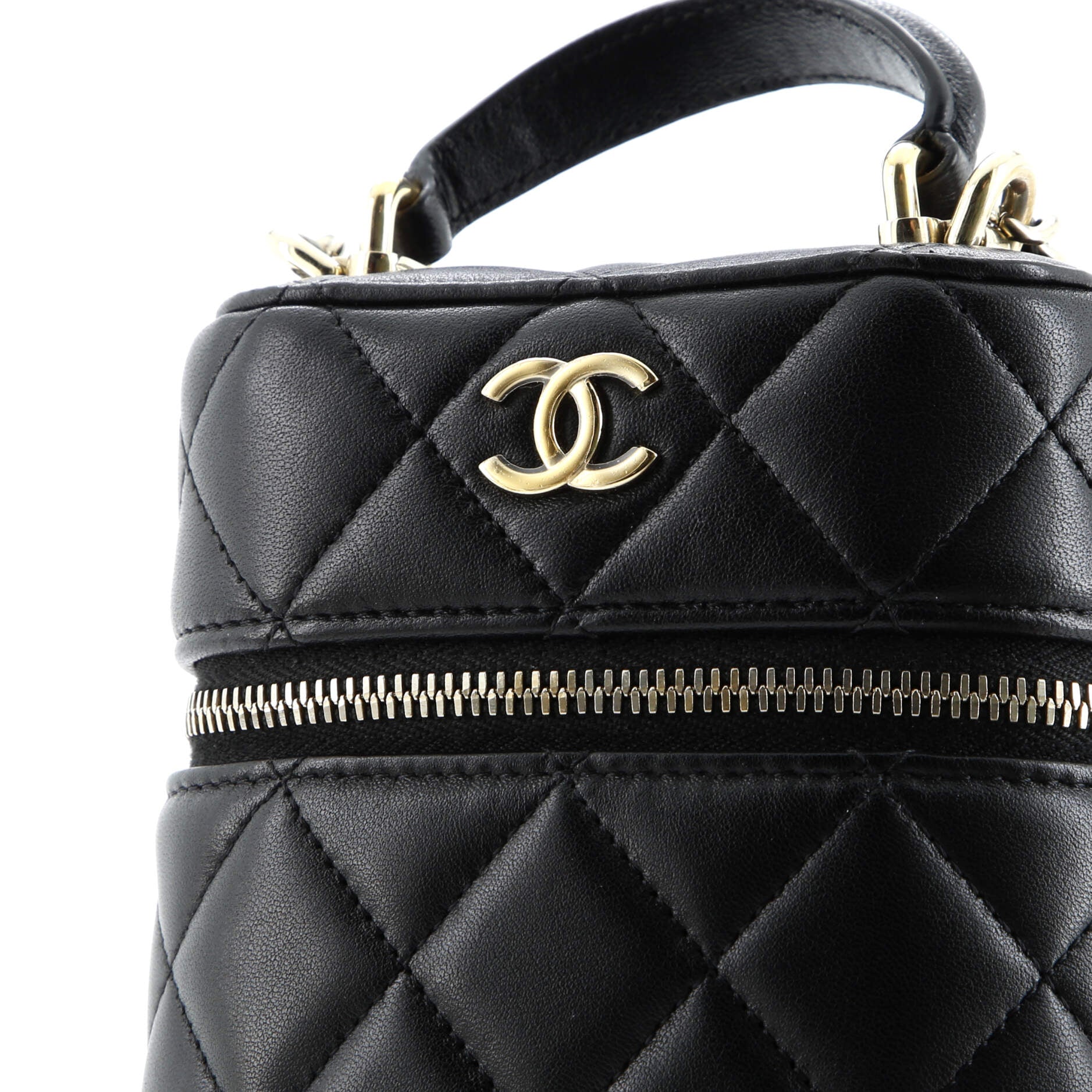 Chanel Classic Vanity Top Handle Phone Holder with Chain Quilted Lambskin