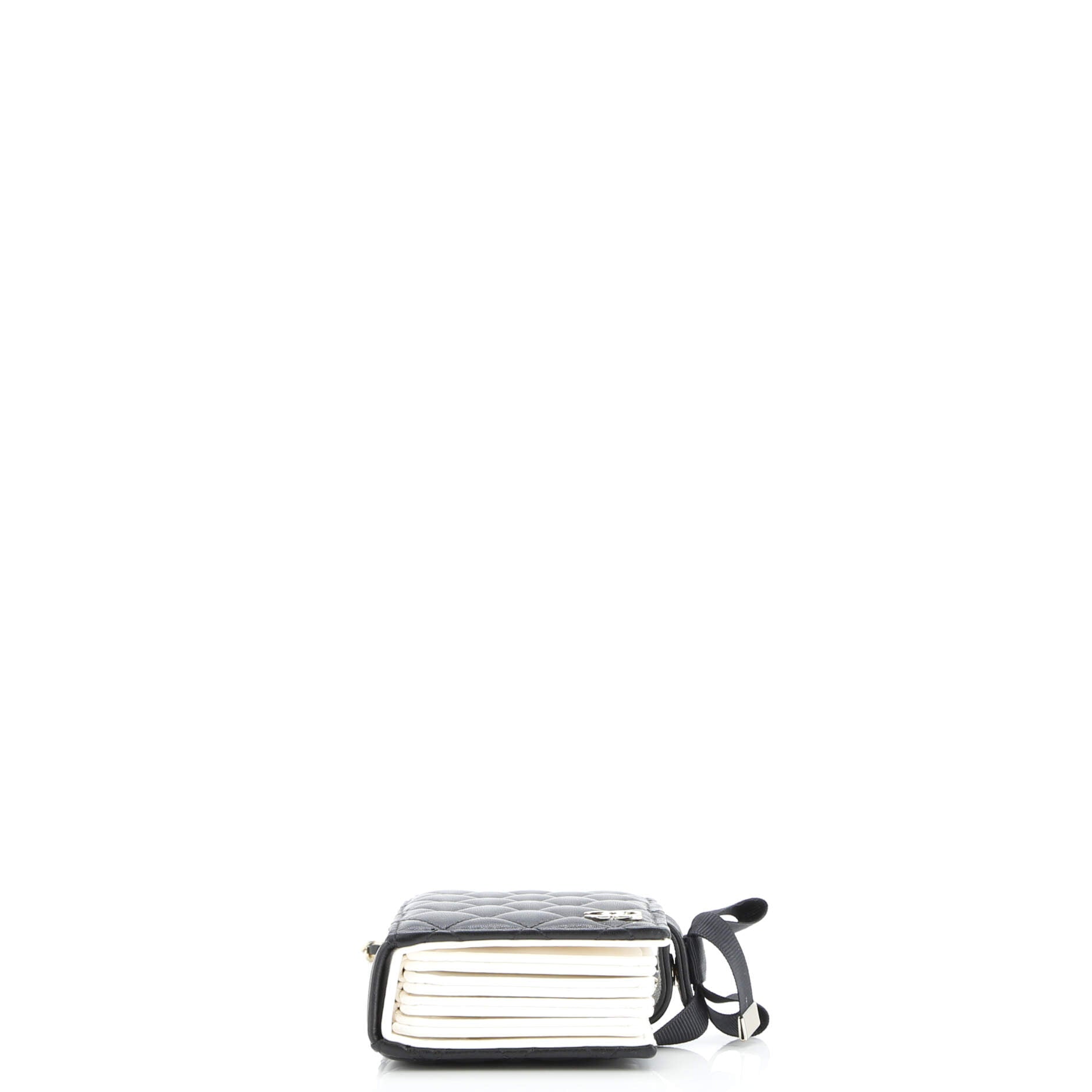 Chanel CC Book Card Holder with Chain Quilted Lambskin
