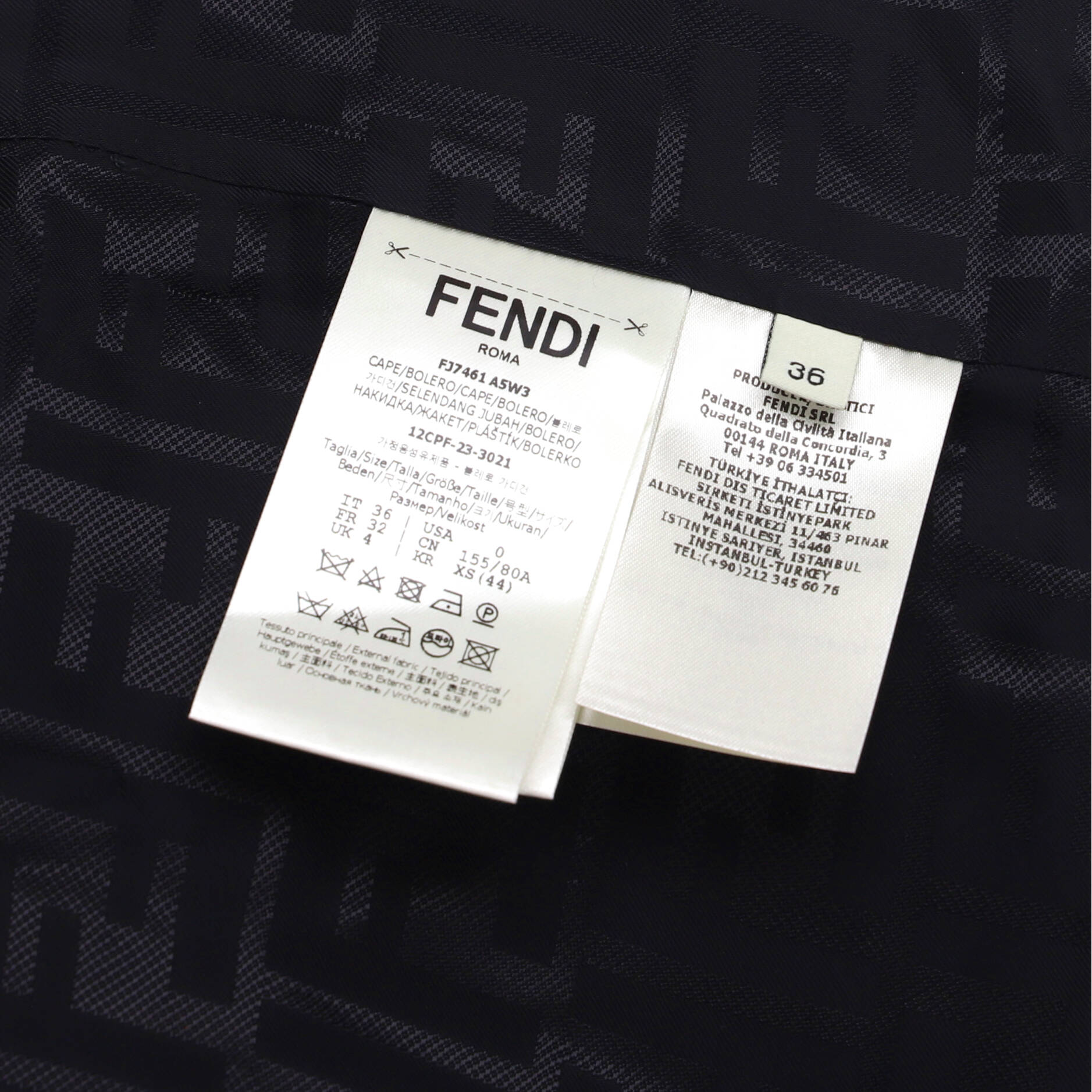 Fendi Women's Double Breasted Jacket Zucca Polyester and Cotton