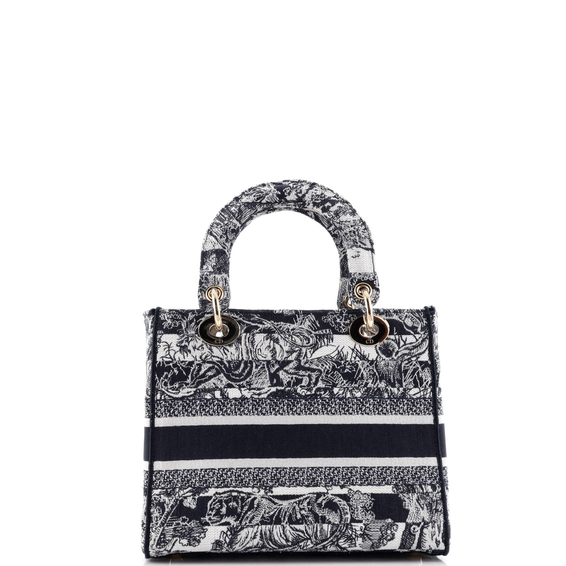 Christian Dior Lady D-Lite Bag Embroidered Canvas Medium