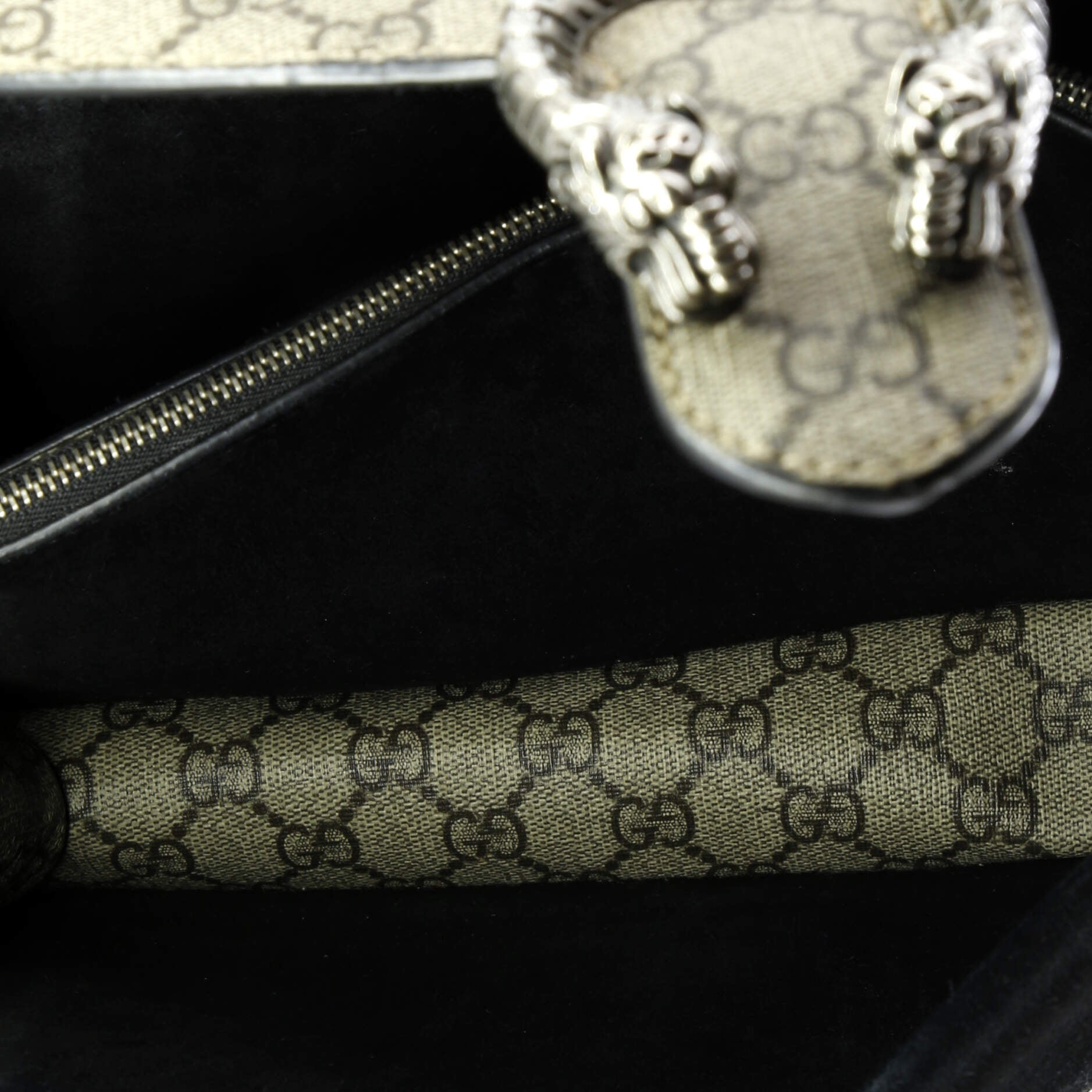 Gucci Dionysus Bag GG Coated Canvas and Leather Small