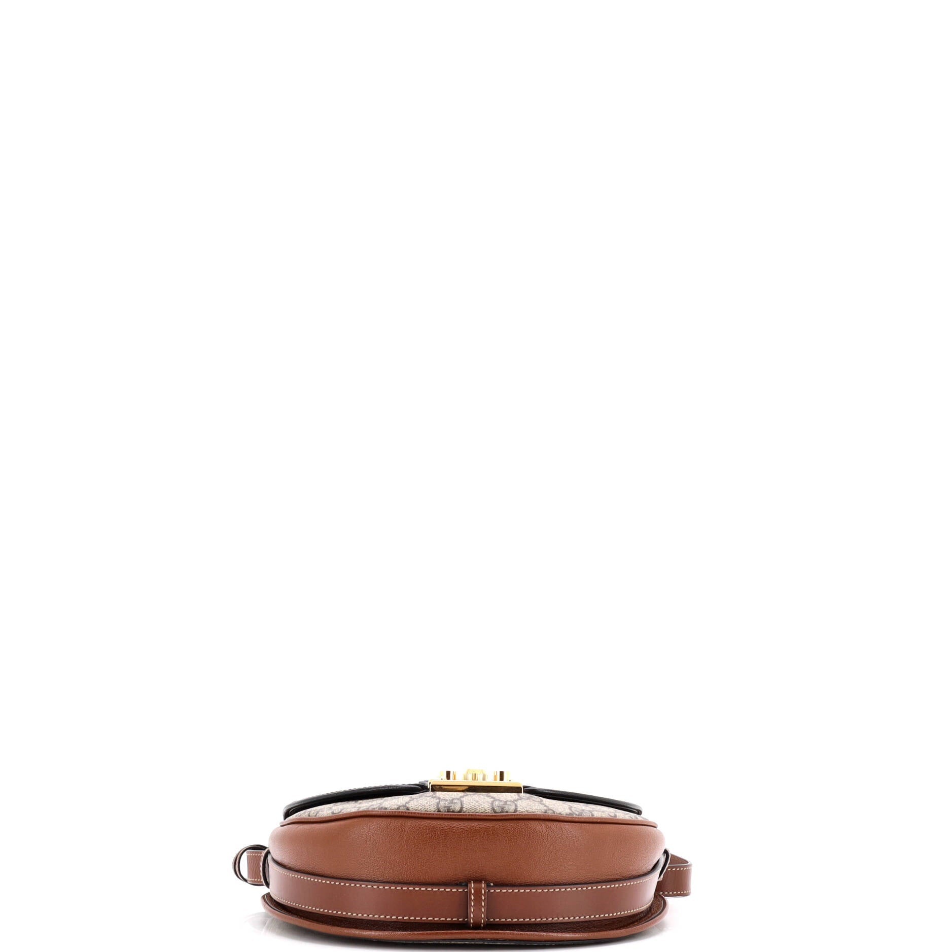 Gucci Padlock Saddle Shoulder Bag GG Coated Canvas and Leather Small