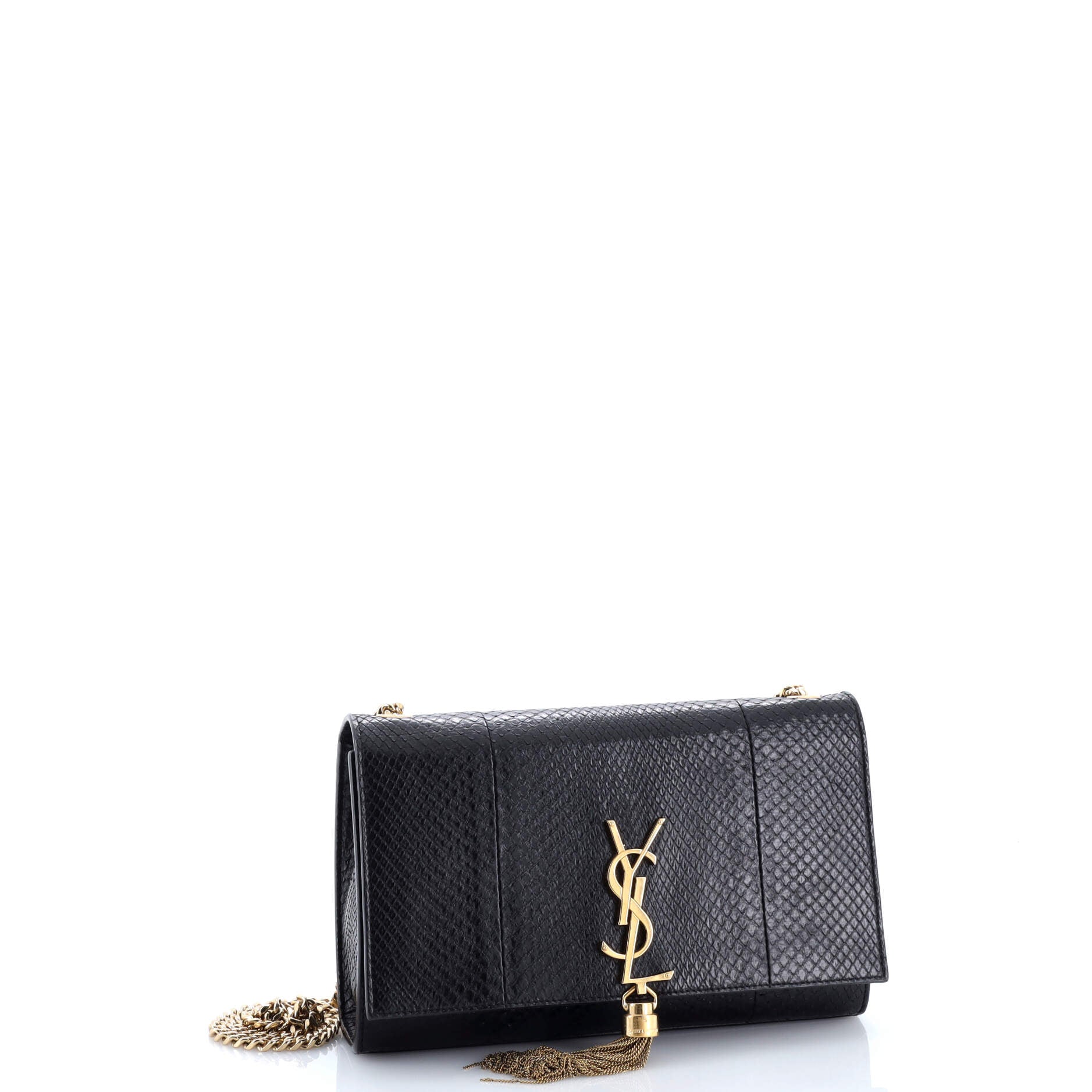 Saint Laurent Classic Monogram Tassel Crossbody Bag Python Medium