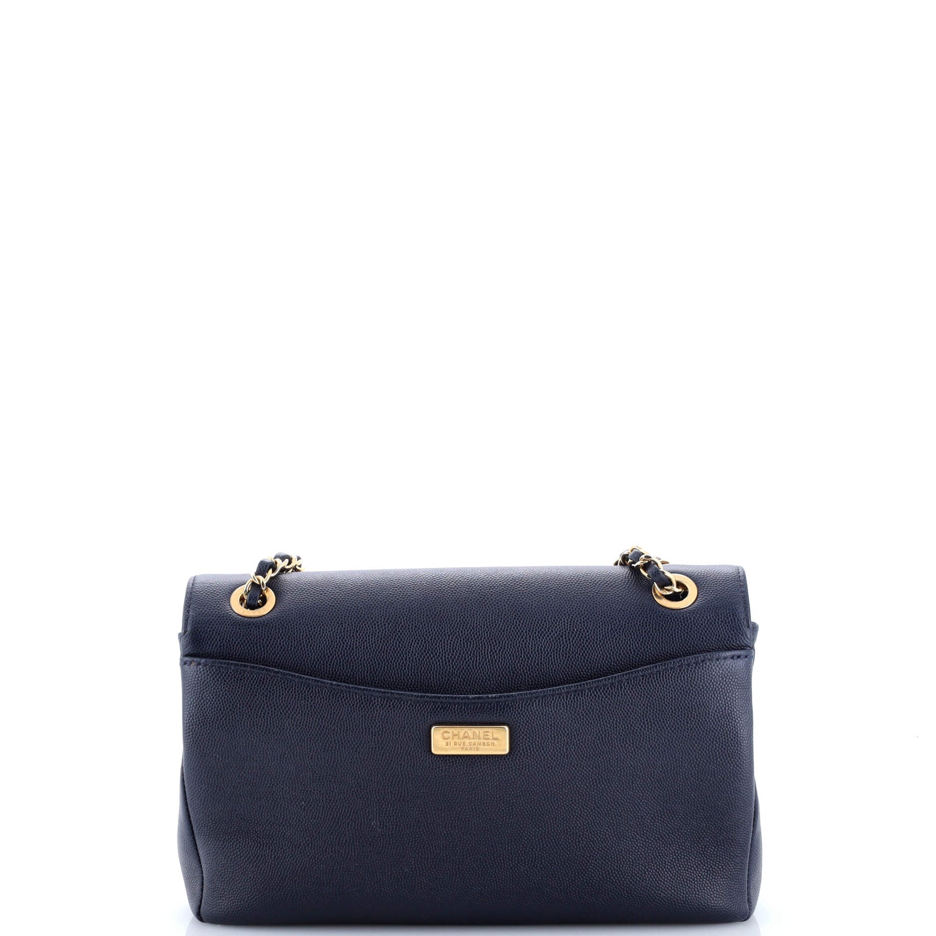 Chanel Captain Gold Flap Bag Embroidered Caviar Medium