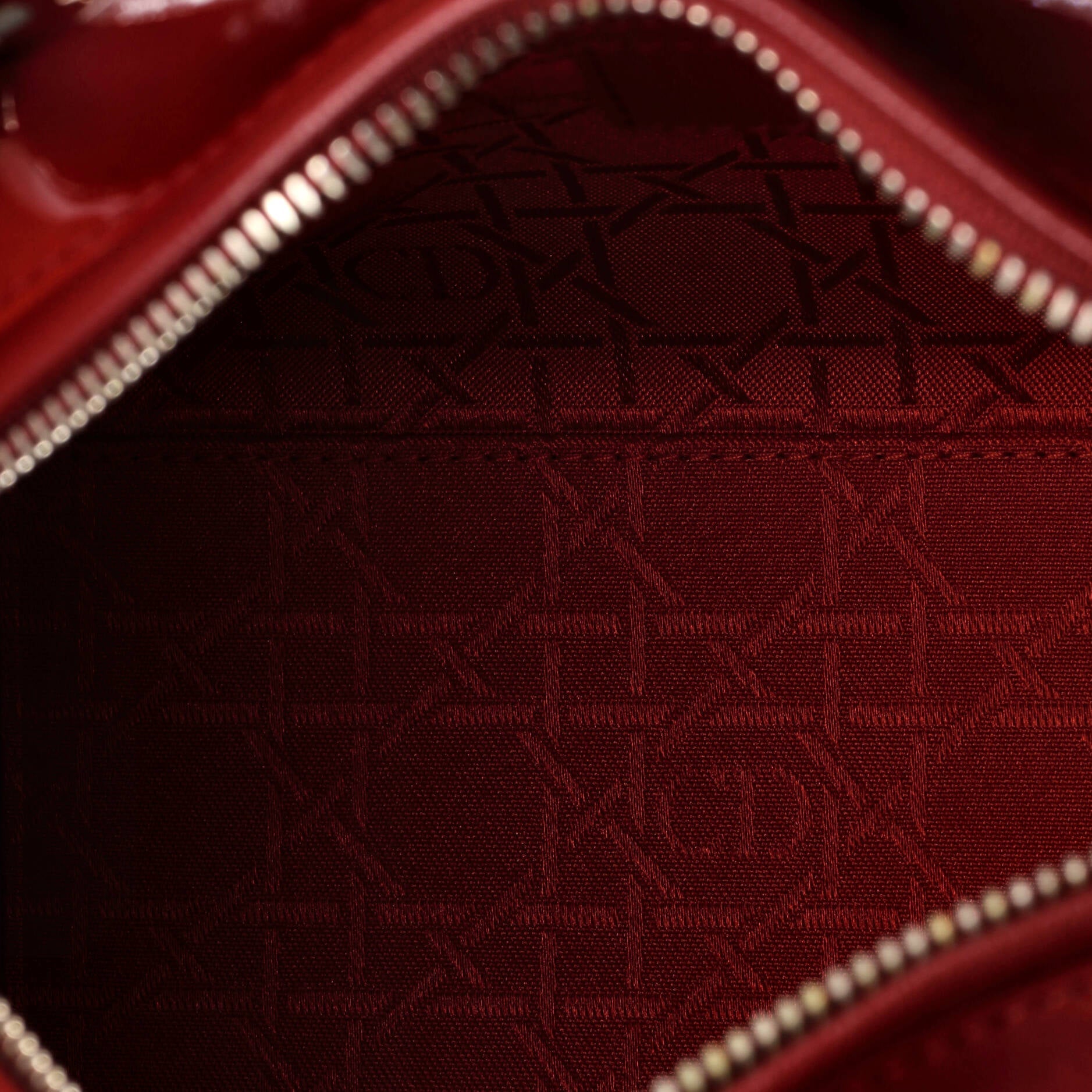 Christian Dior Lady Dior Bag Cannage Quilt Patent Medium