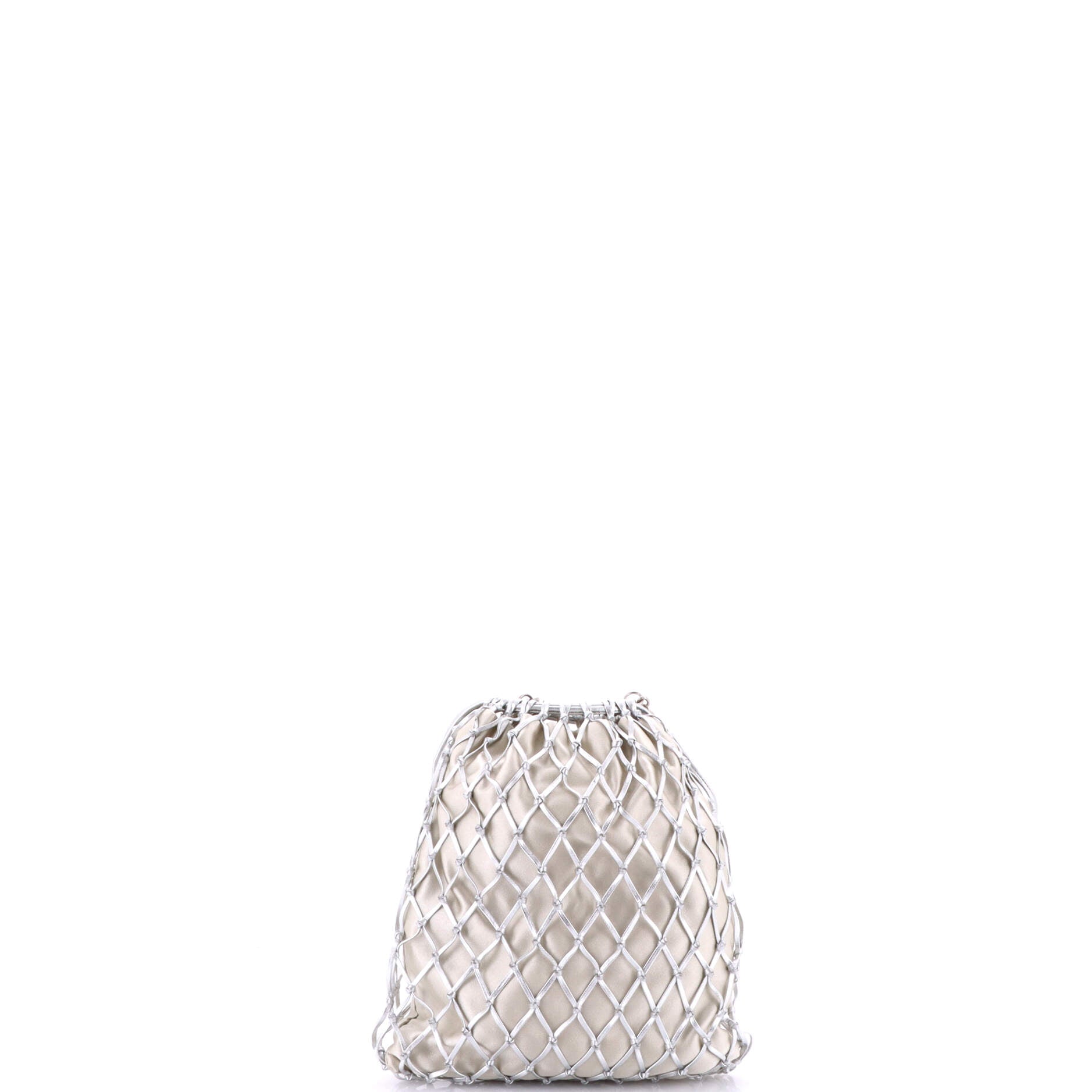 Prada Fishnet Chain Crossbody Bag Woven Leather and Satin